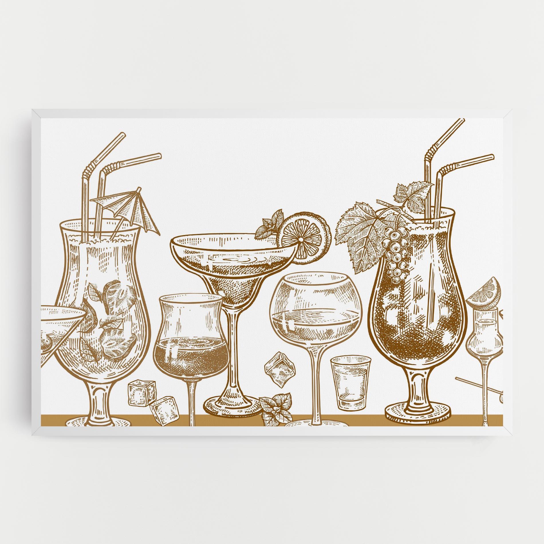 Leinwandbild Brown Line Drinks mockup 0