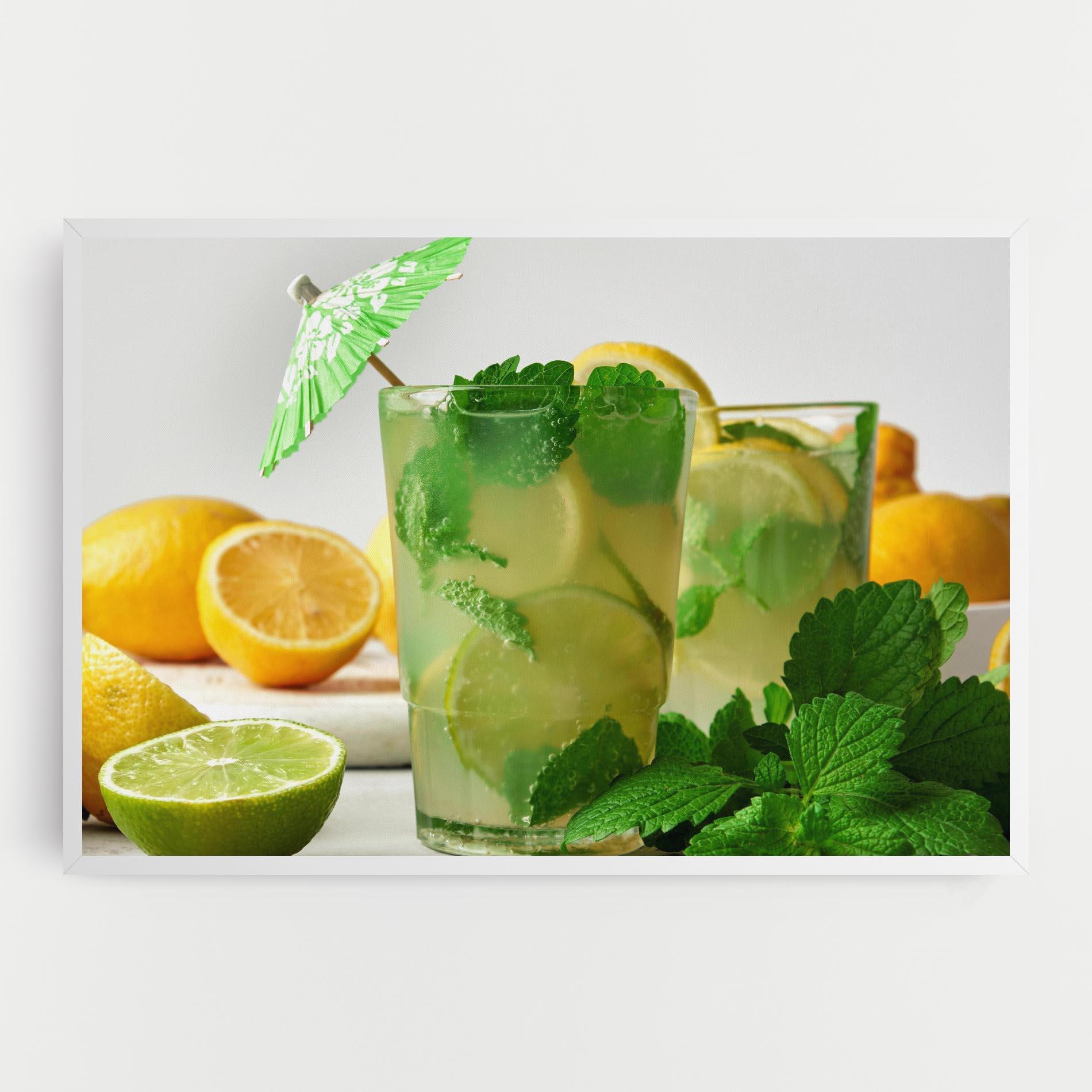 Leinwandbild Mint Leaves Lemonade mockup 0