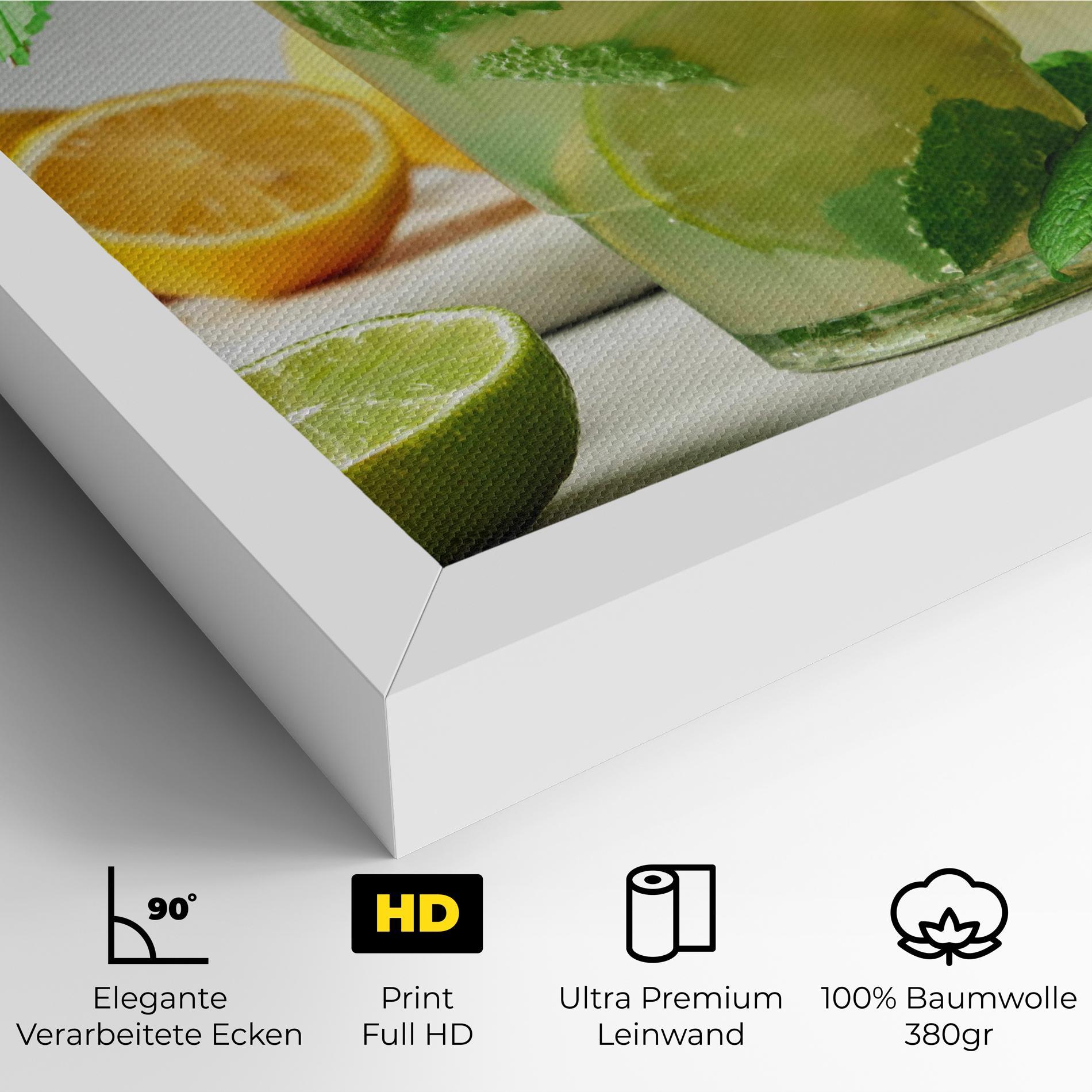 Leinwandbild Mint Leaves Lemonade mockup 4