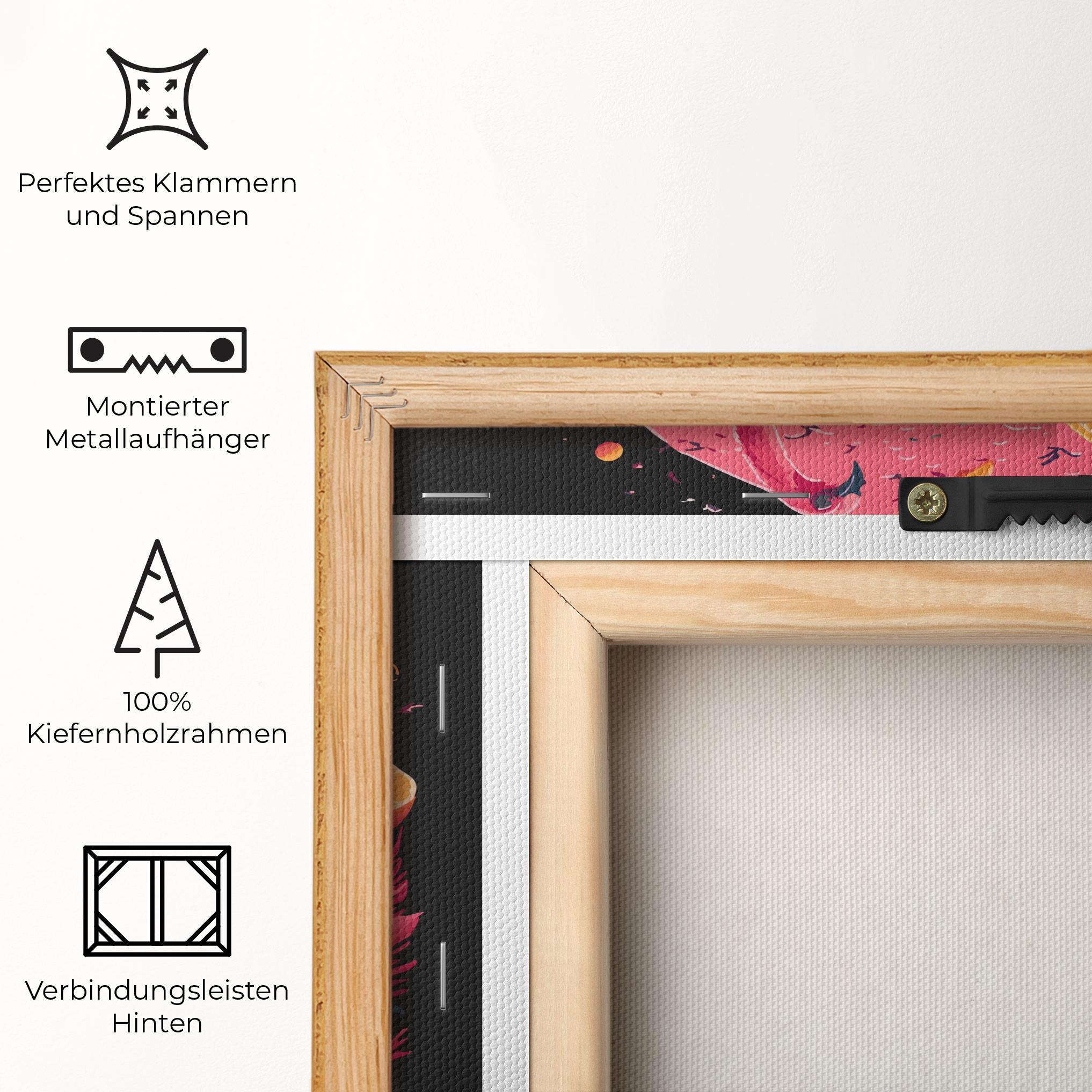 Leinwandbild Pink Bird Drink mockup 5