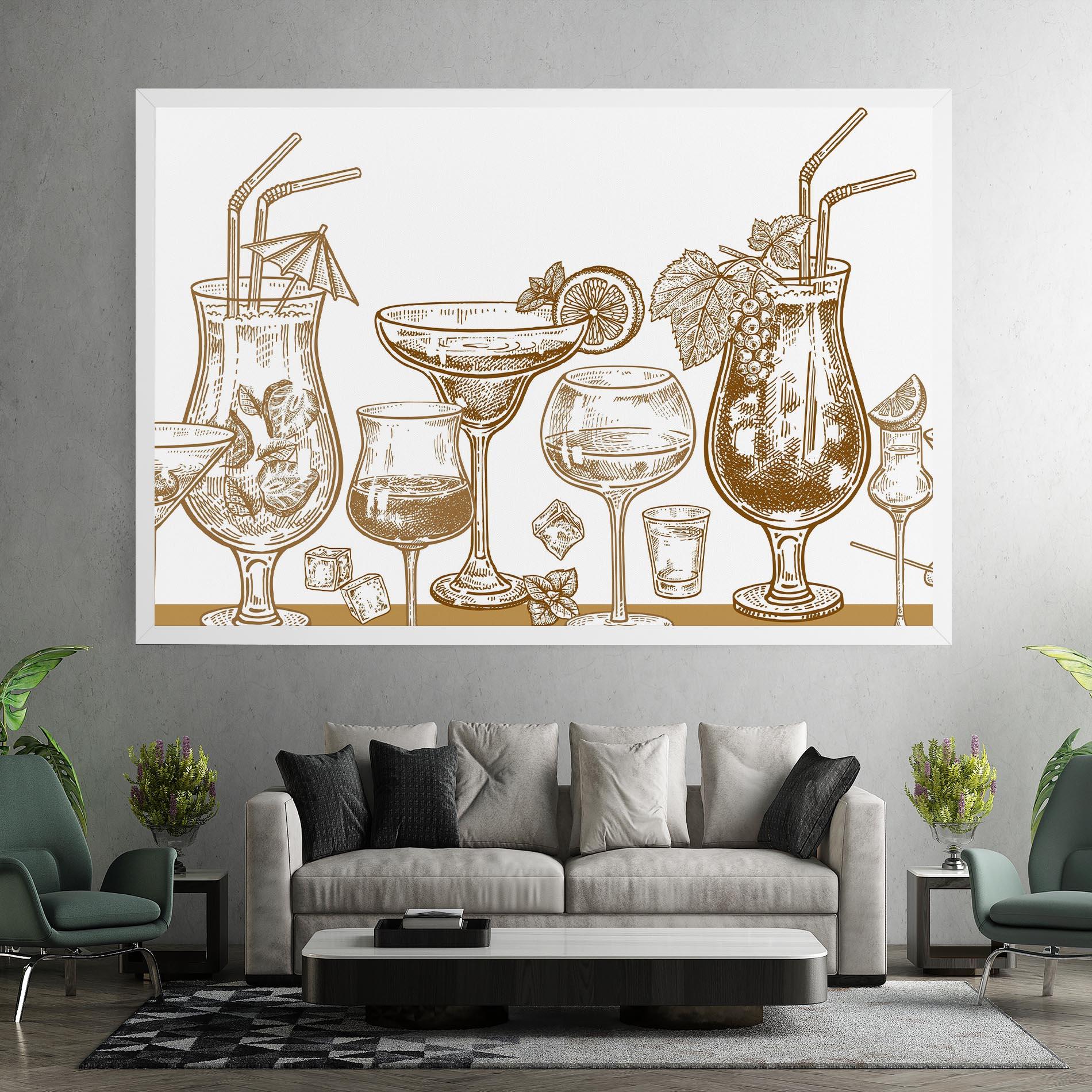 Leinwandbild Brown Line Drinks mockup 7