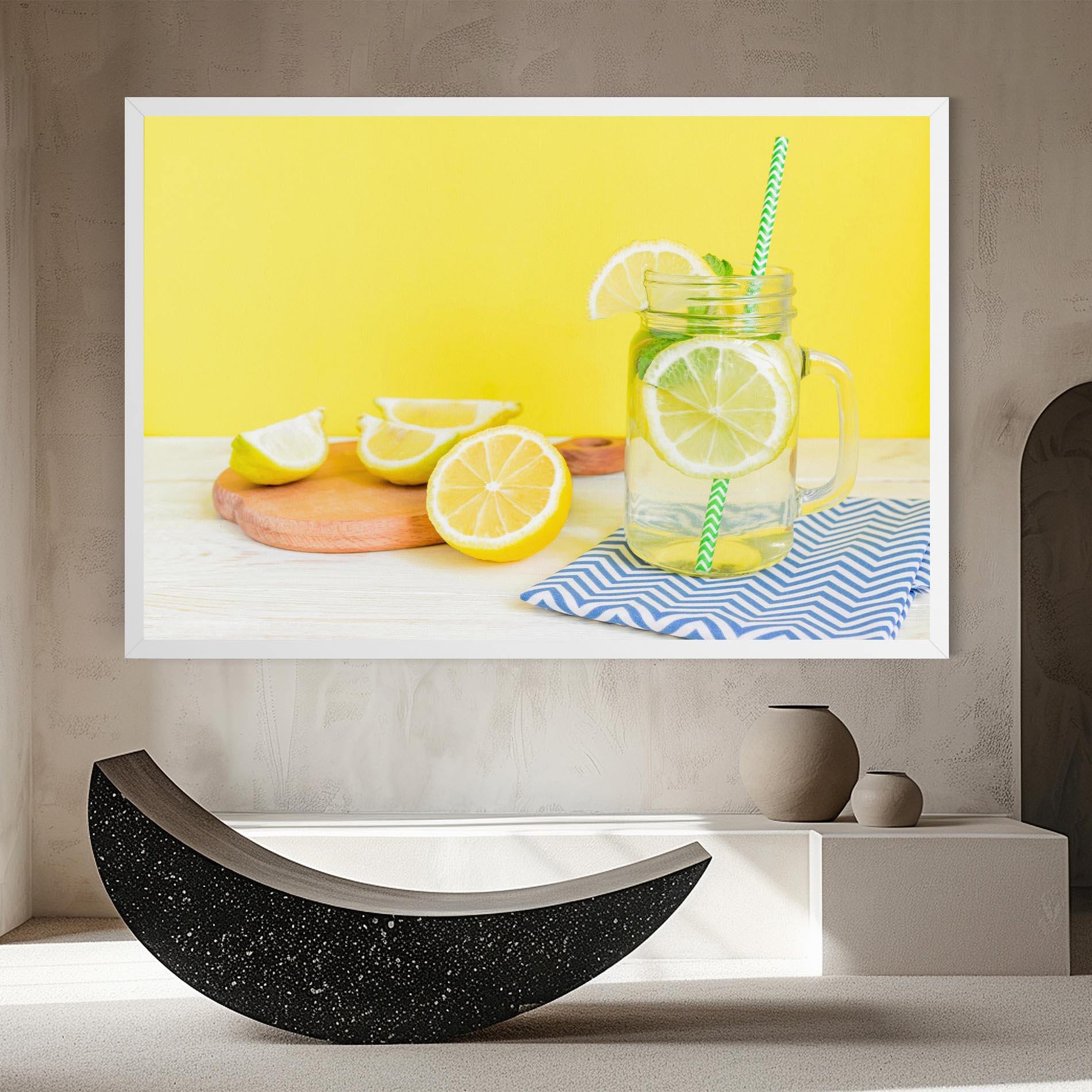 Leinwandbild Citrus Lemonade Water mockup 8