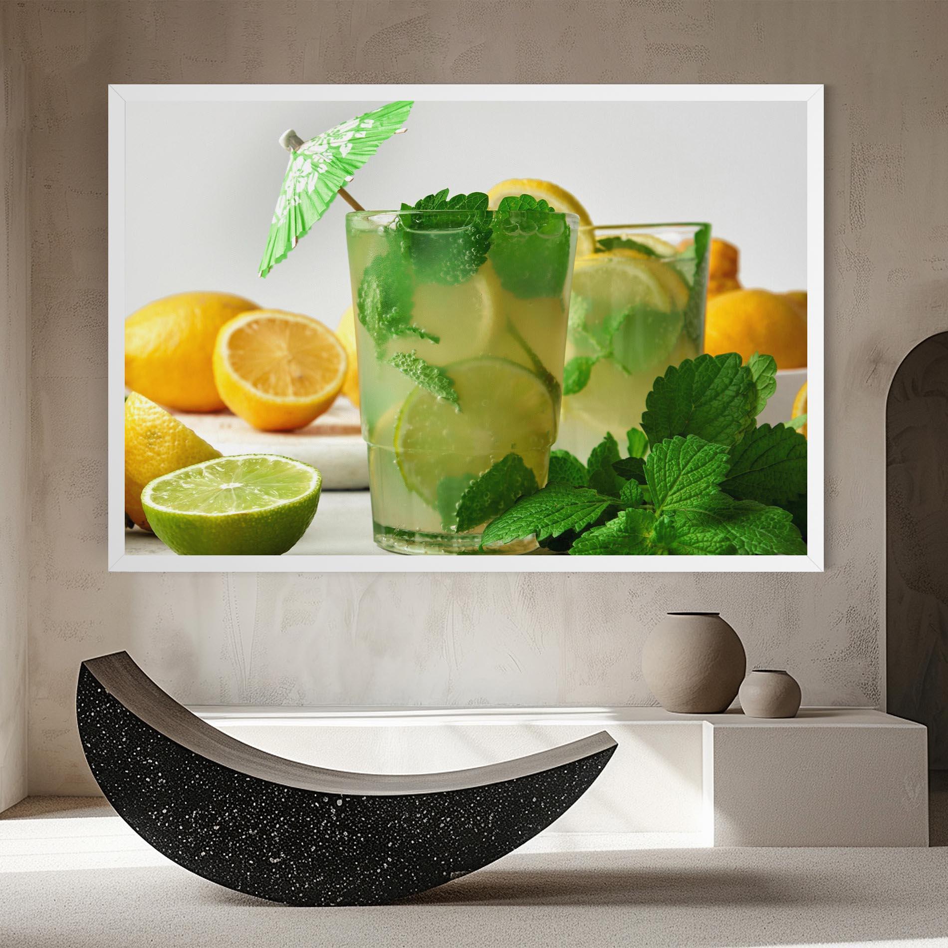 Leinwandbild Mint Leaves Lemonade mockup 8