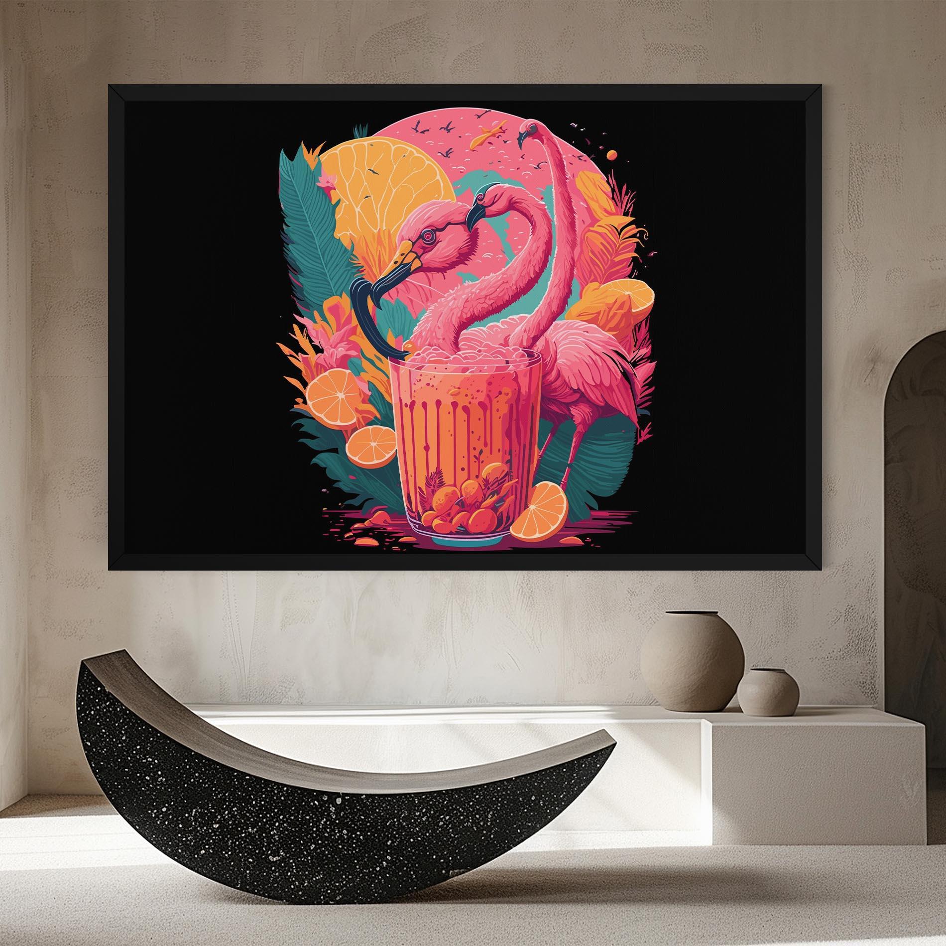 Leinwandbild Pink Bird Drink mockup 8