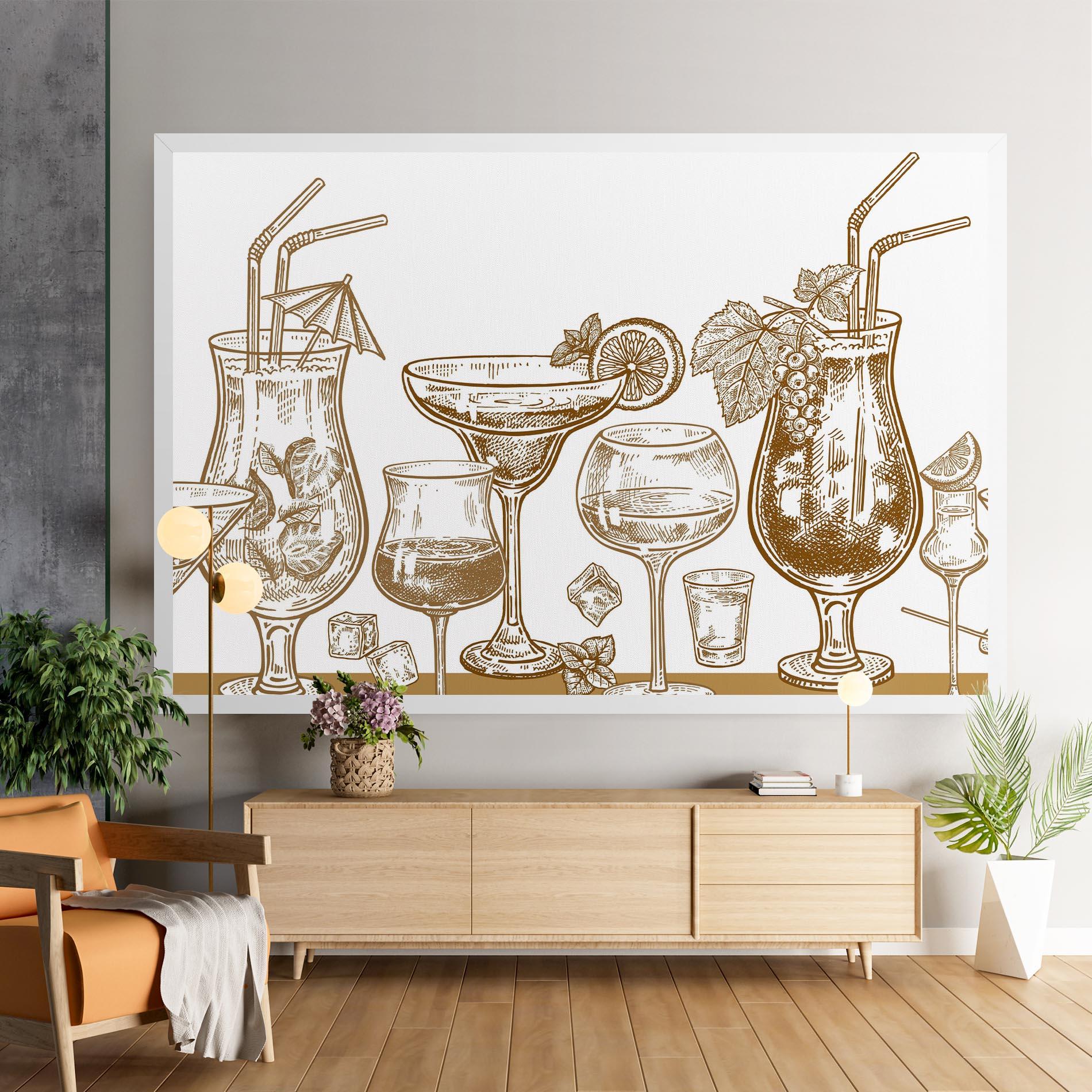 Leinwandbild Brown Line Drinks mockup 9