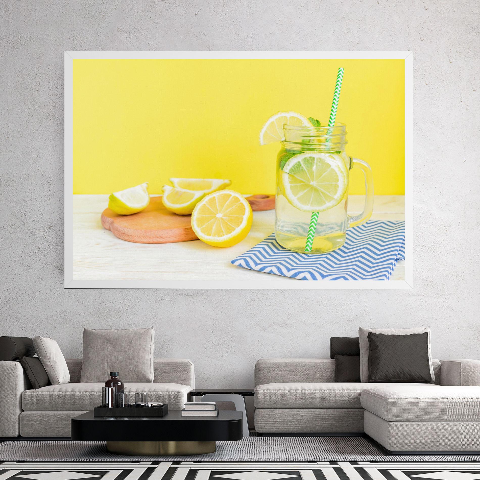 Leinwandbild Citrus Lemonade Water mockup 2