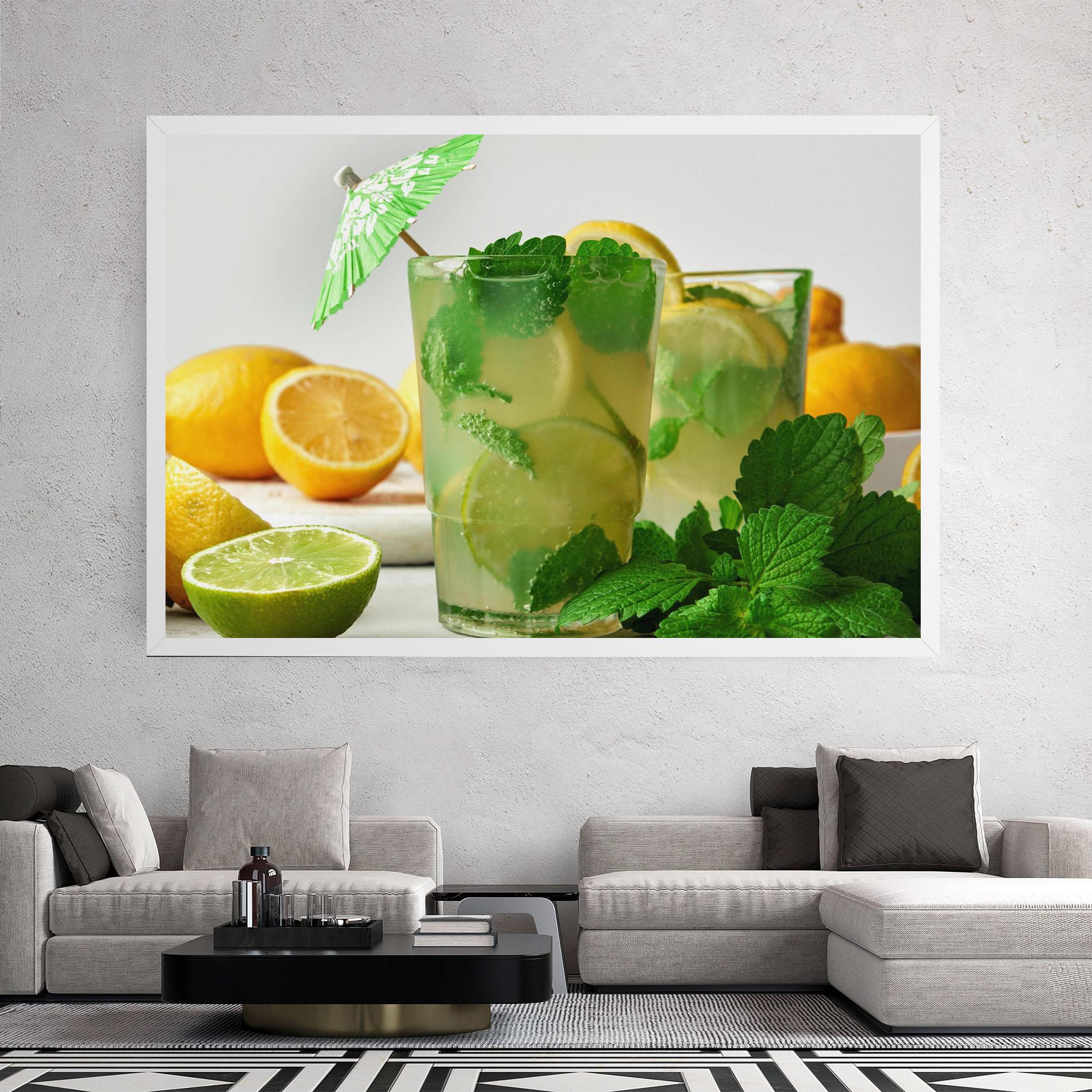 Leinwandbild Mint Leaves Lemonade mockup 2