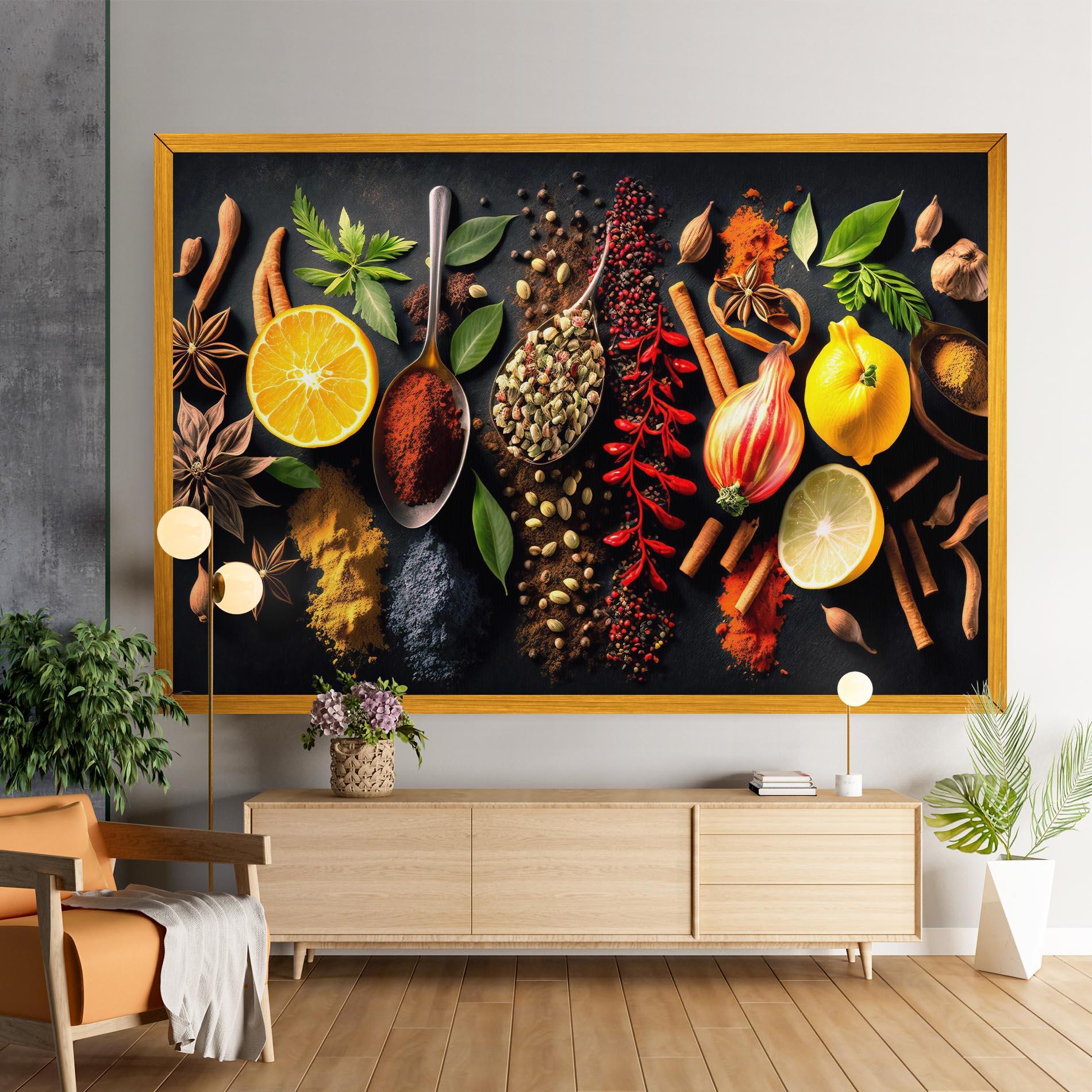 Leinwandbild Closeup Pices mockup 9