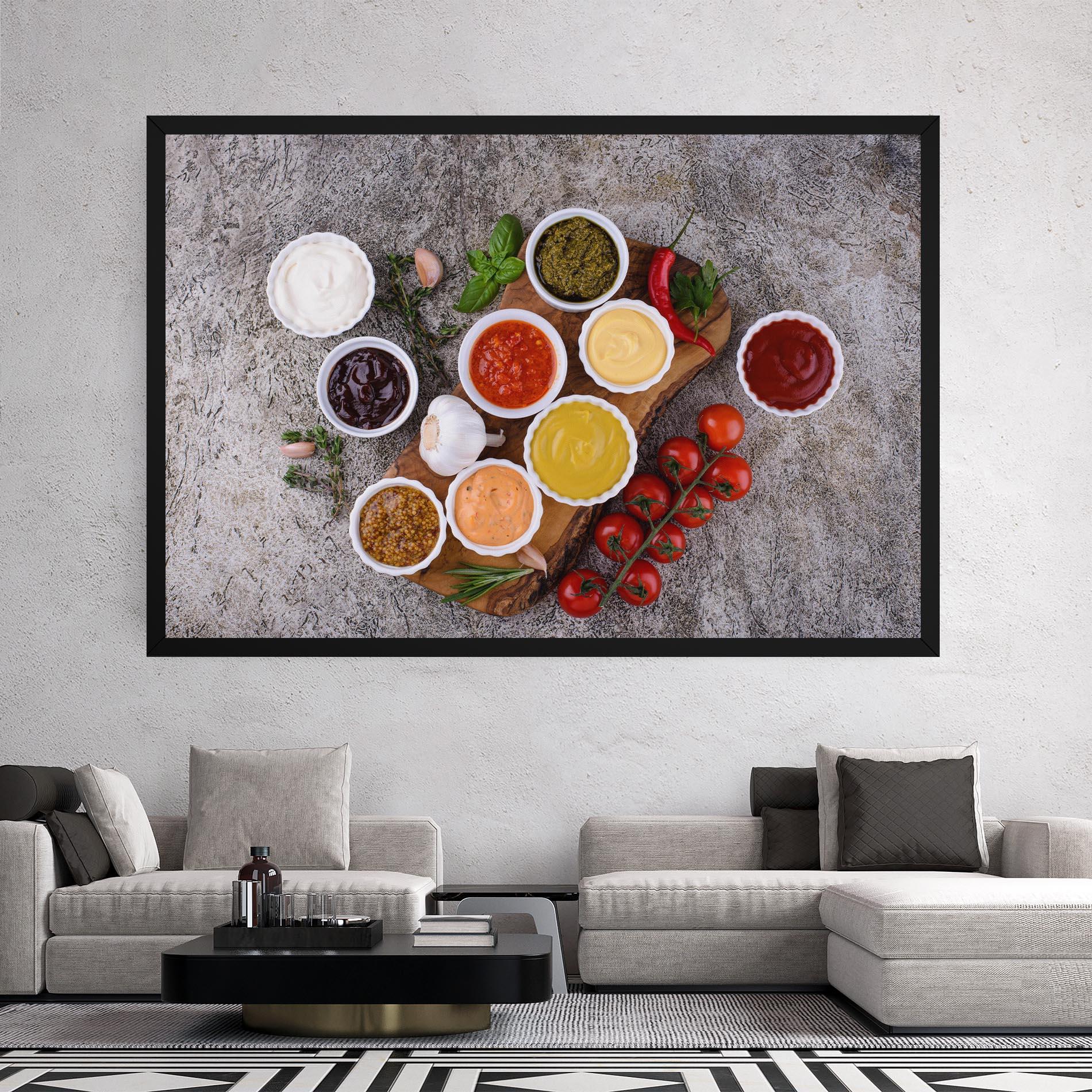 Leinwandbild Different Sauces mockup 2