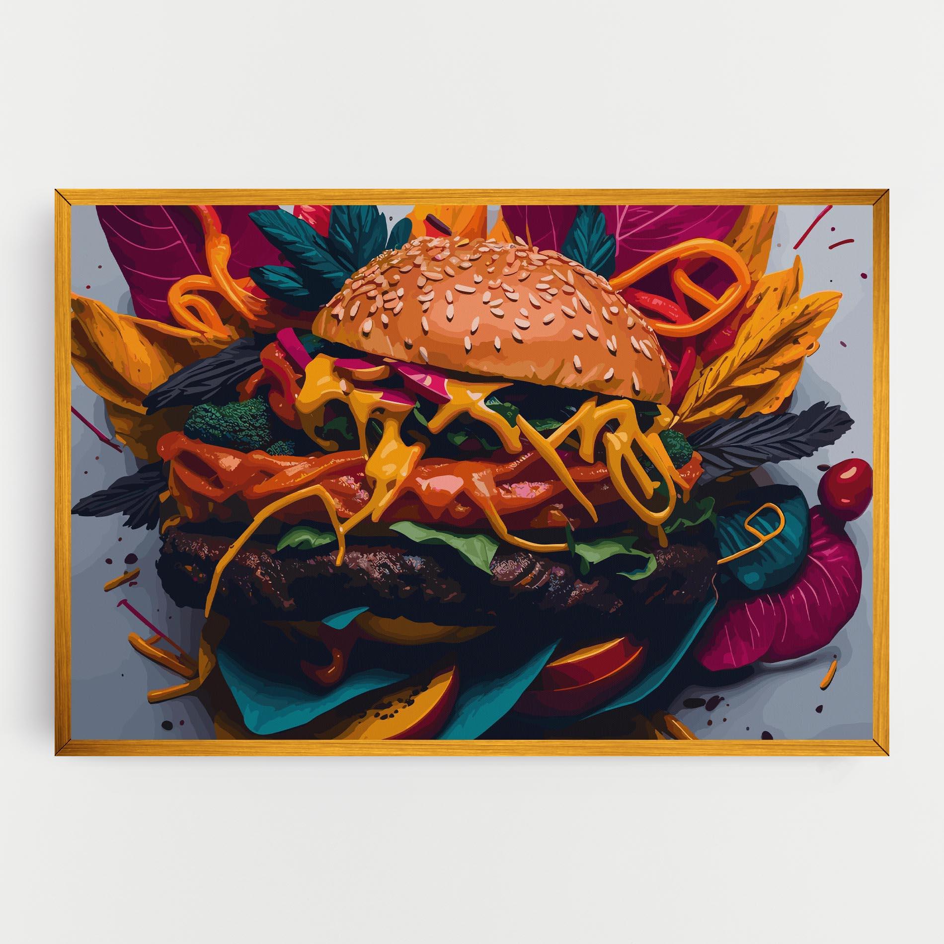 Leinwandbild Burger Mustard mockup 0
