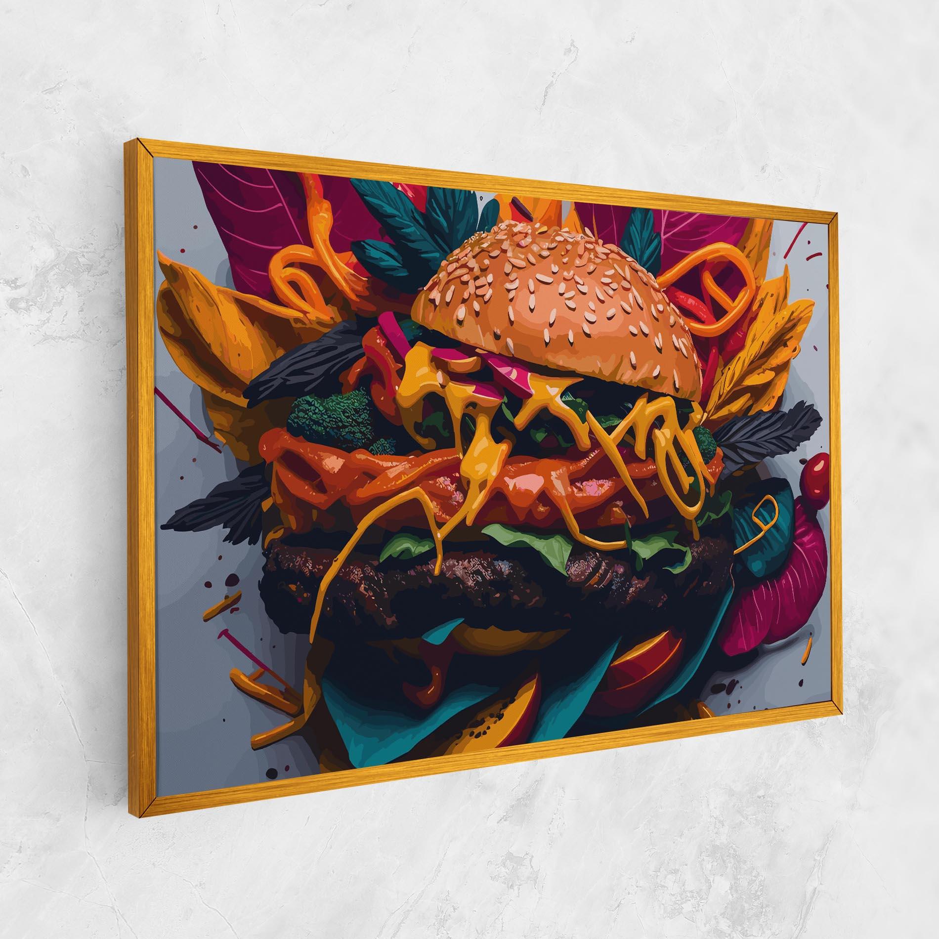 Leinwandbild Burger Mustard mockup 1