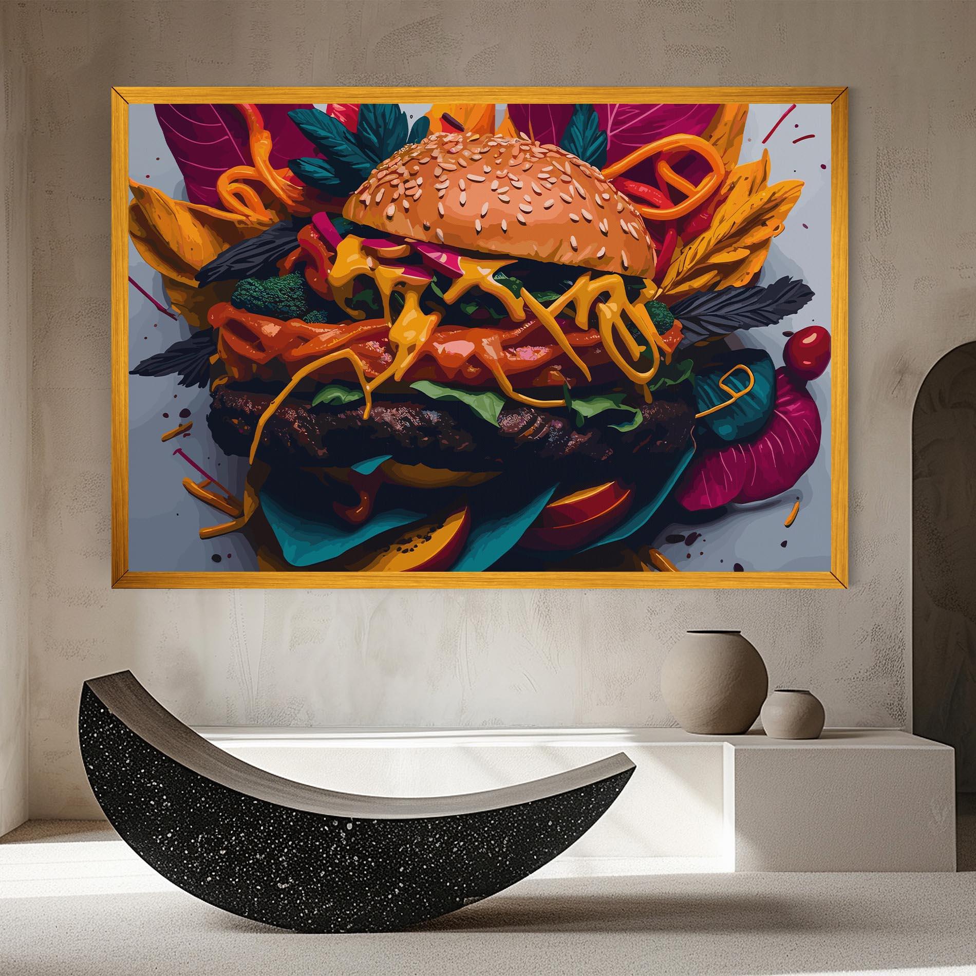 Leinwandbild Burger Mustard mockup 8