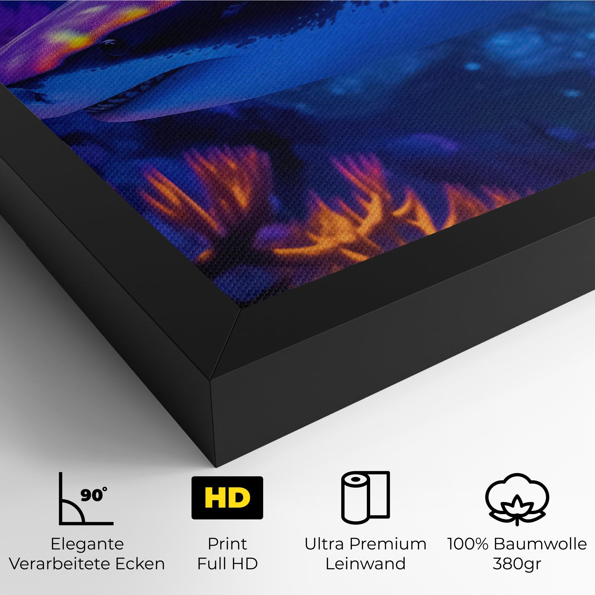 Leinwandbild Blue Light Shark mockup 4