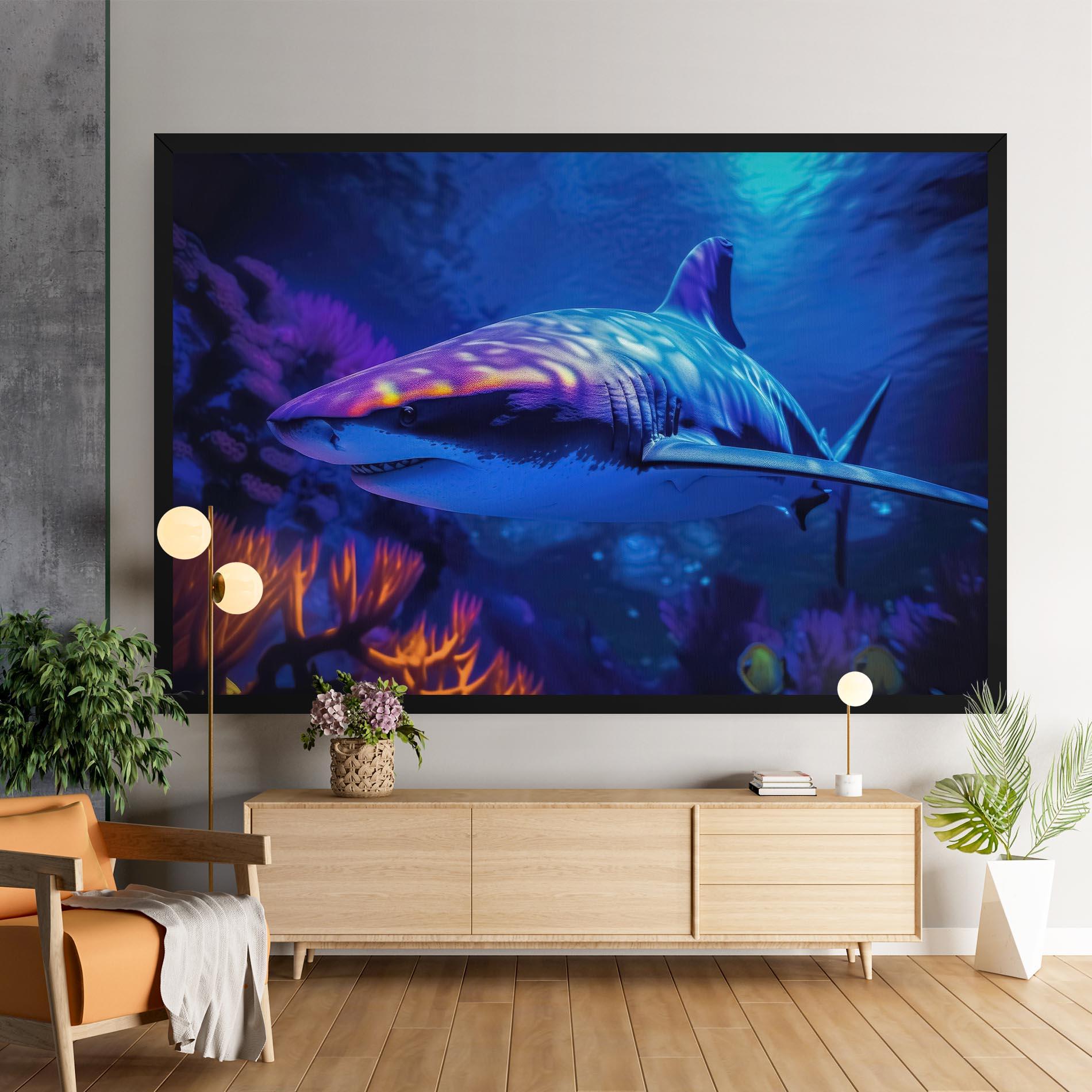 Leinwandbild Blue Light Shark mockup 9