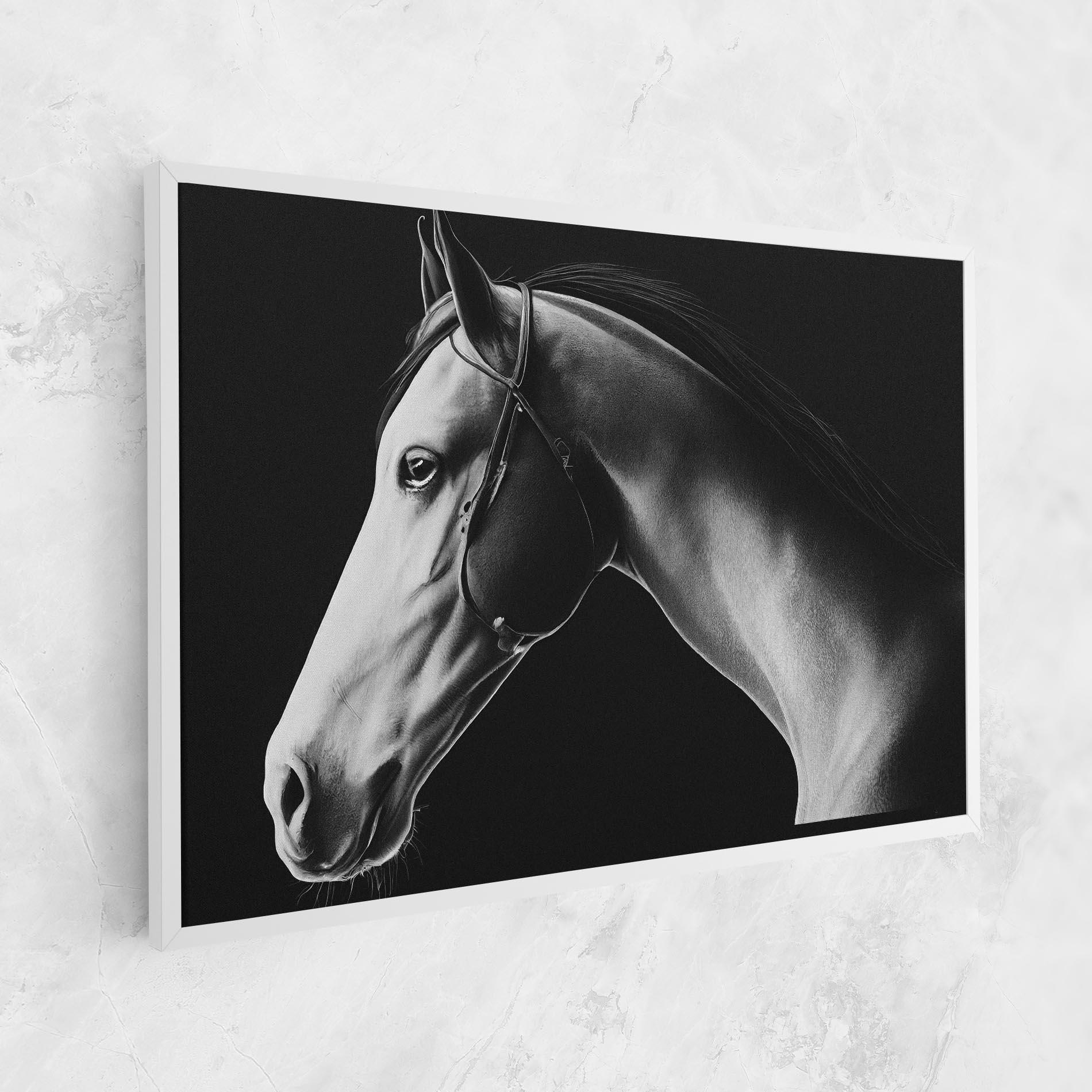 Leinwandbild Gray Horse Profile mockup 1