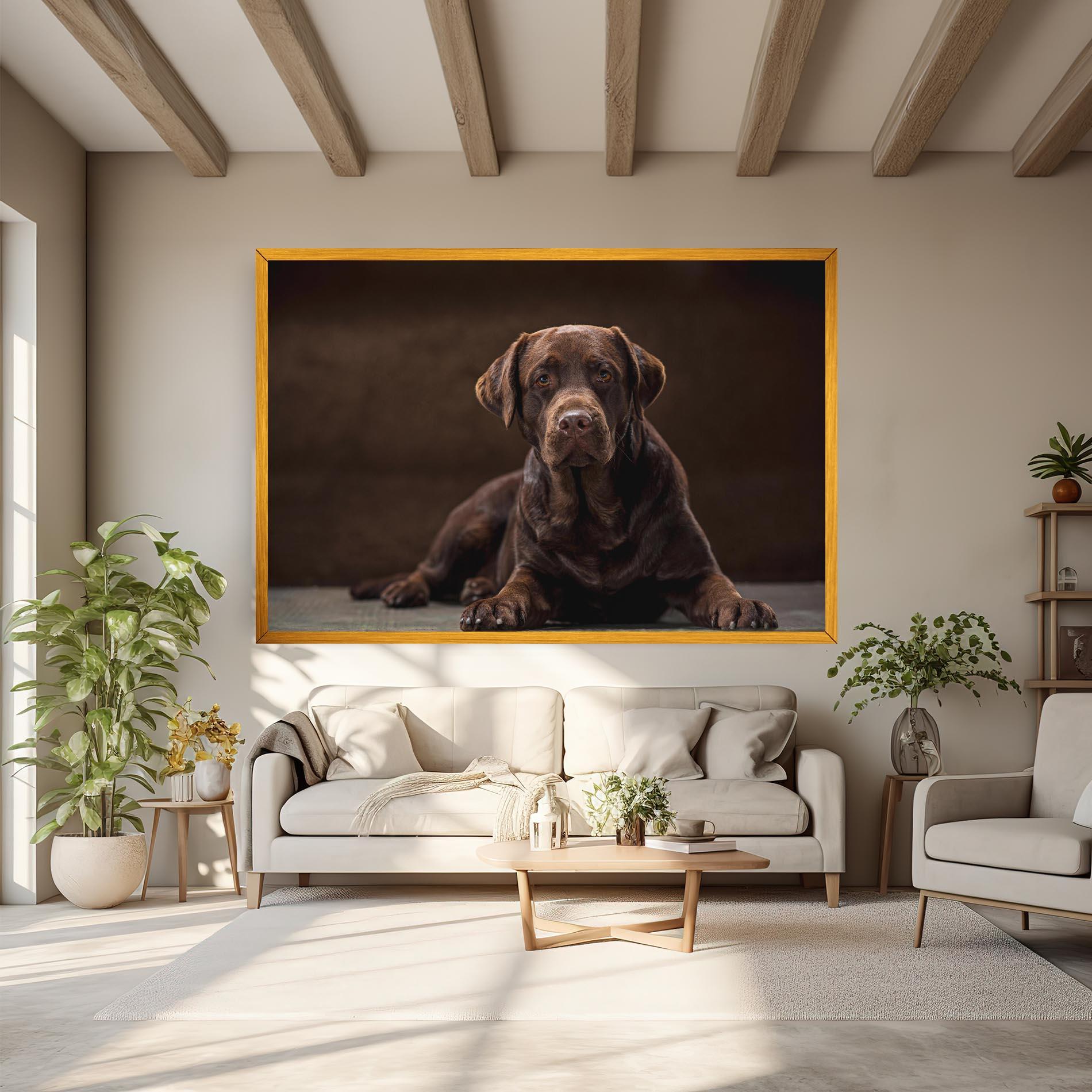 Leinwandbild Cute Brown Labrador mockup 6