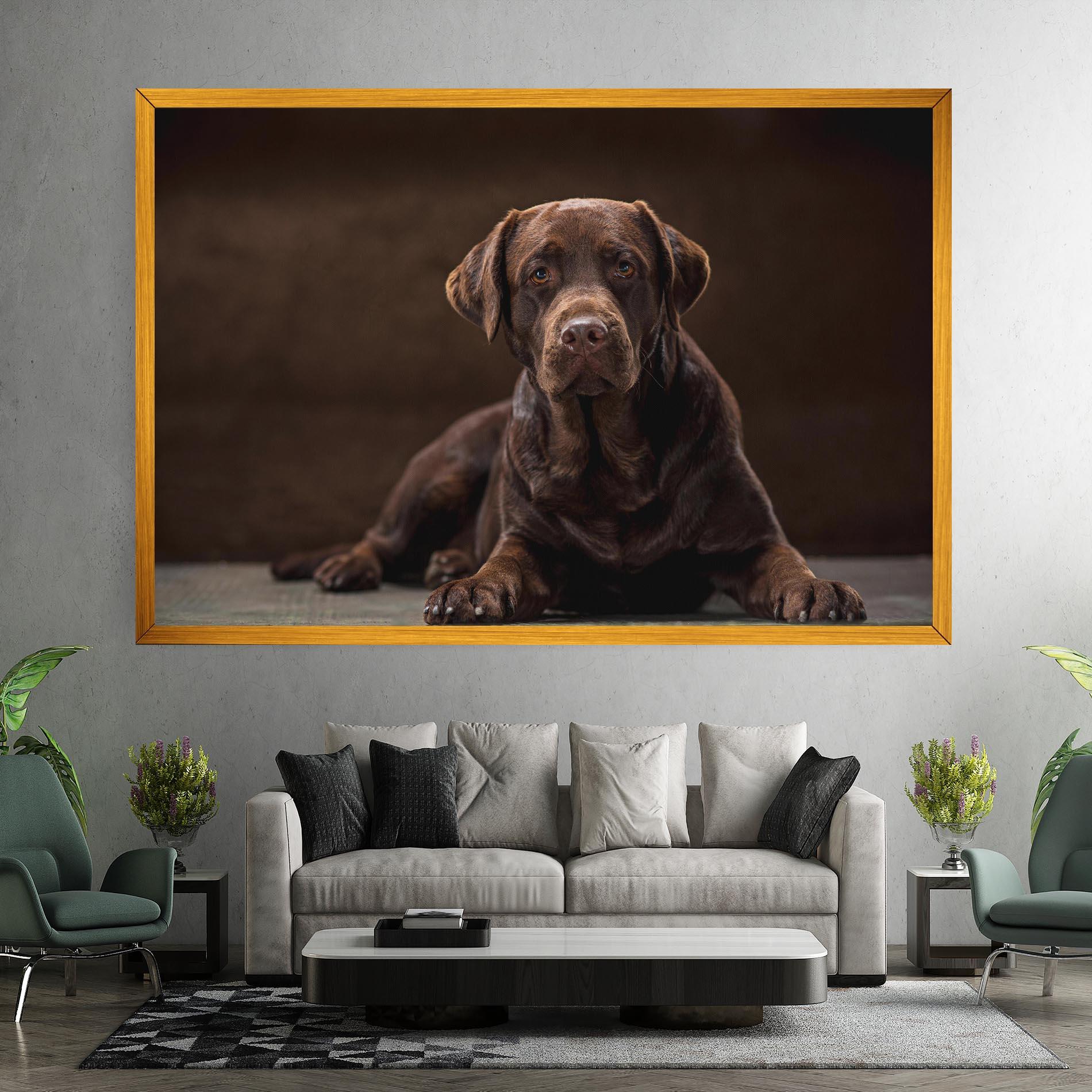 Leinwandbild Cute Brown Labrador mockup 7