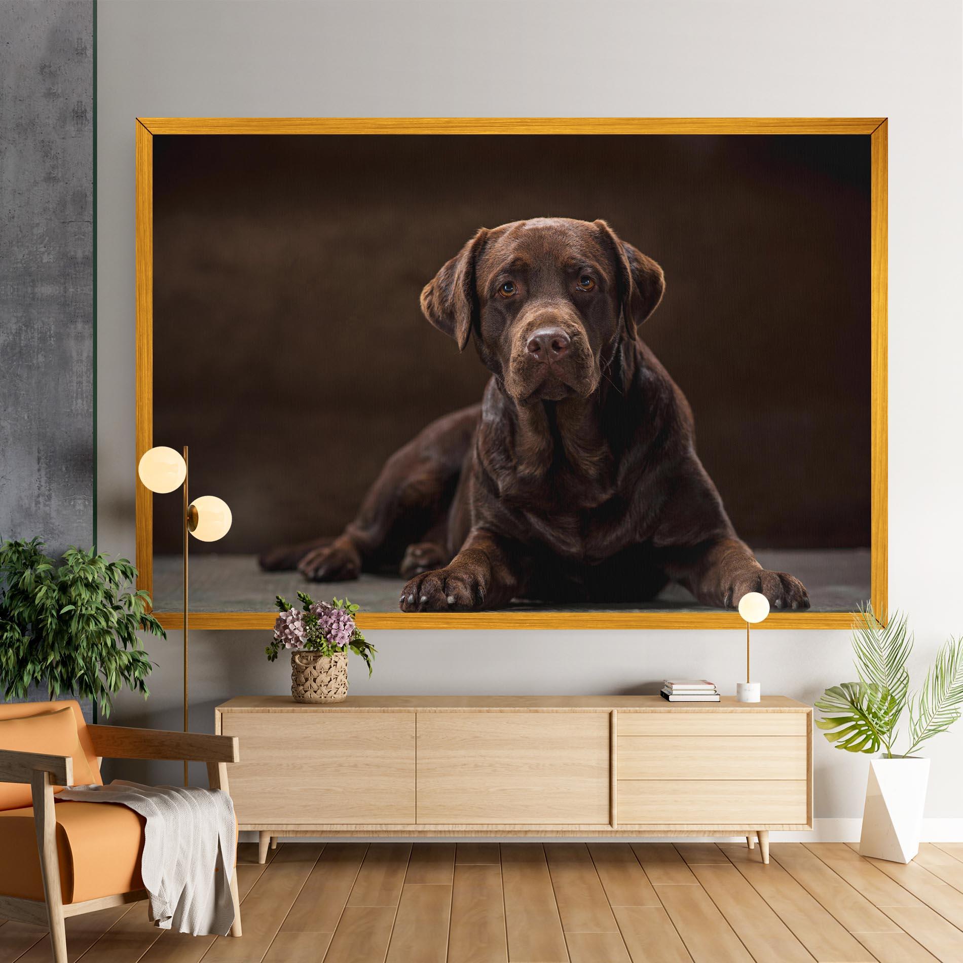 Leinwandbild Cute Brown Labrador mockup 9
