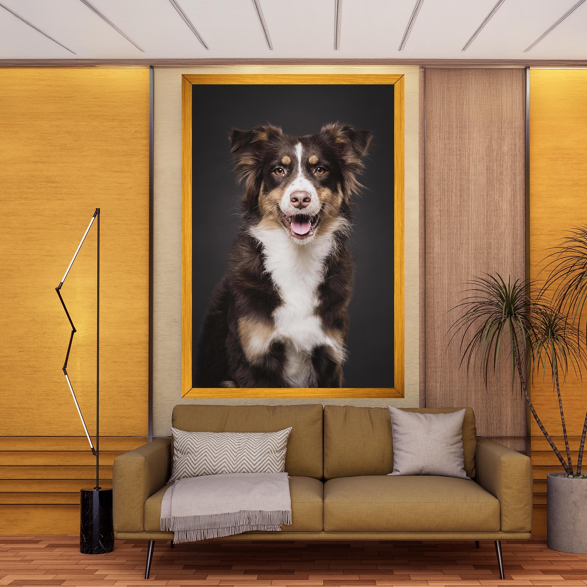 Leinwandbild Cute Dog Sitting mockup 9