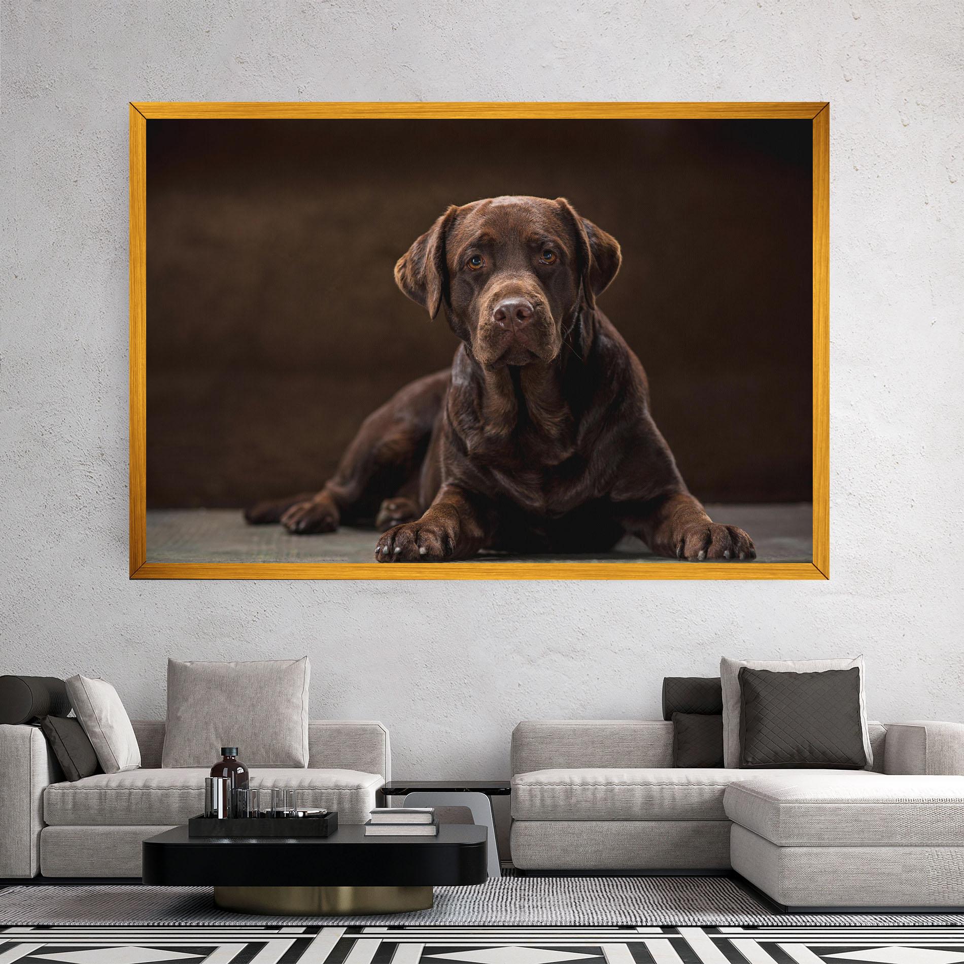 Leinwandbild Cute Brown Labrador mockup 2