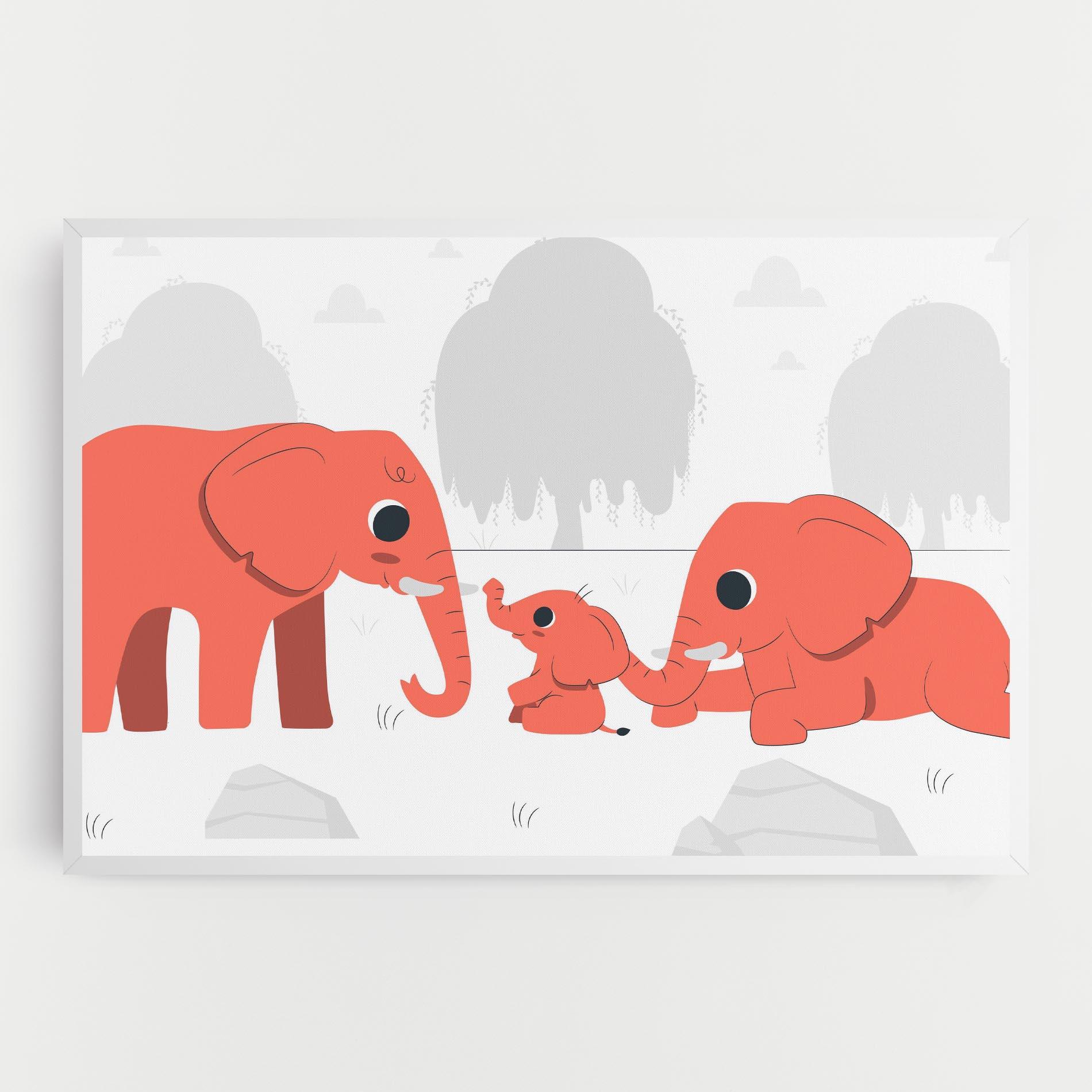 Leinwandbild Orange Elephant mockup 0
