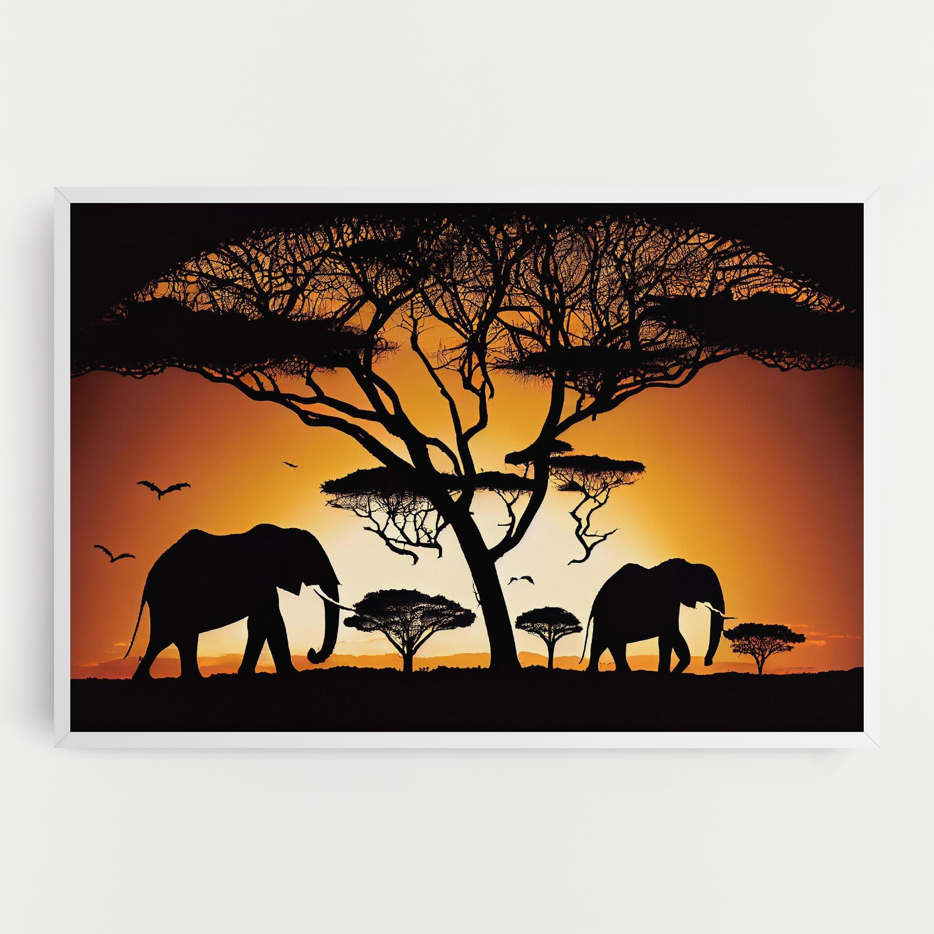 Leinwandbild Sunset Silhouette mockup 0