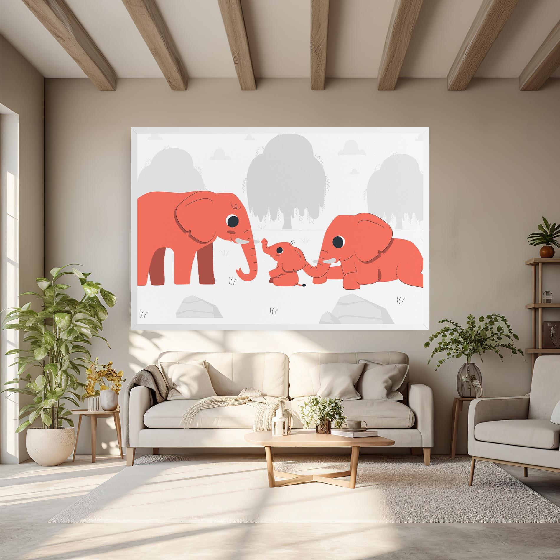 Leinwandbild Orange Elephant mockup 6