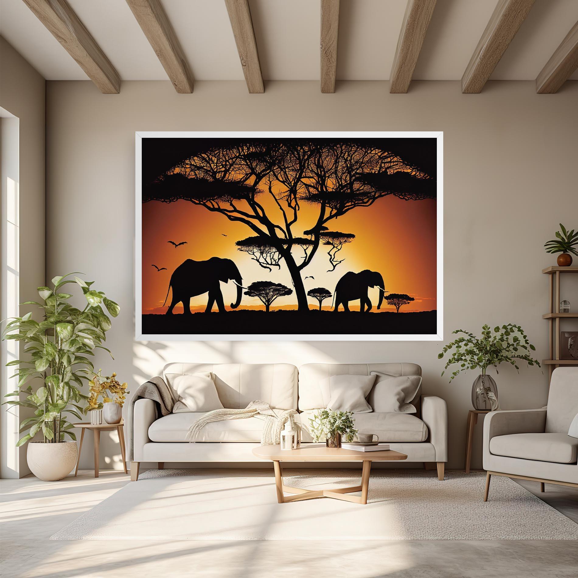 Leinwandbild Sunset Silhouette mockup 6