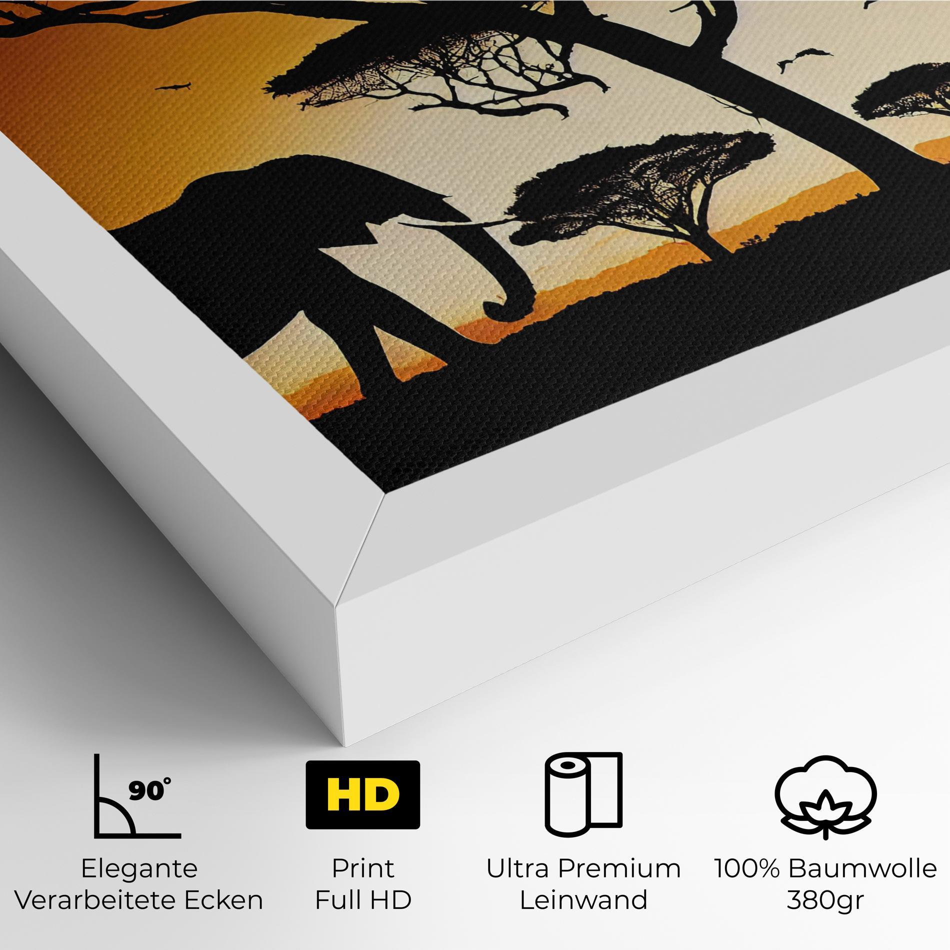 Leinwandbild Sunset Silhouette mockup 4