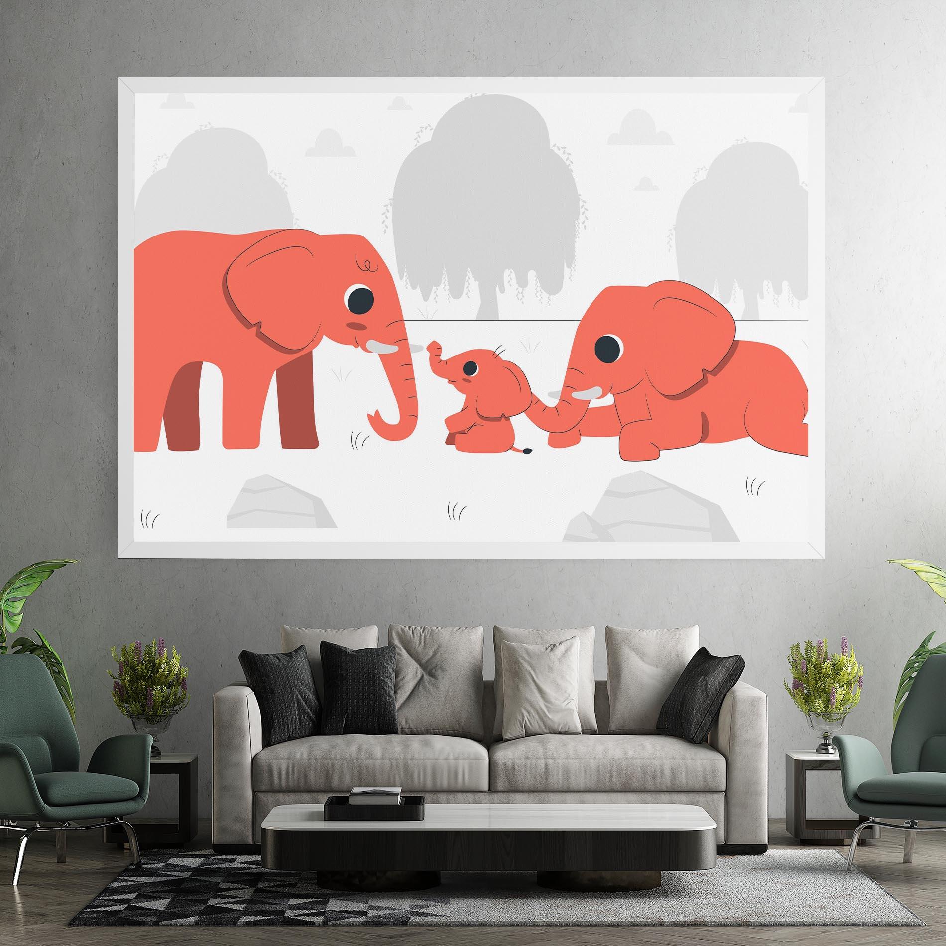 Leinwandbild Orange Elephant mockup 7