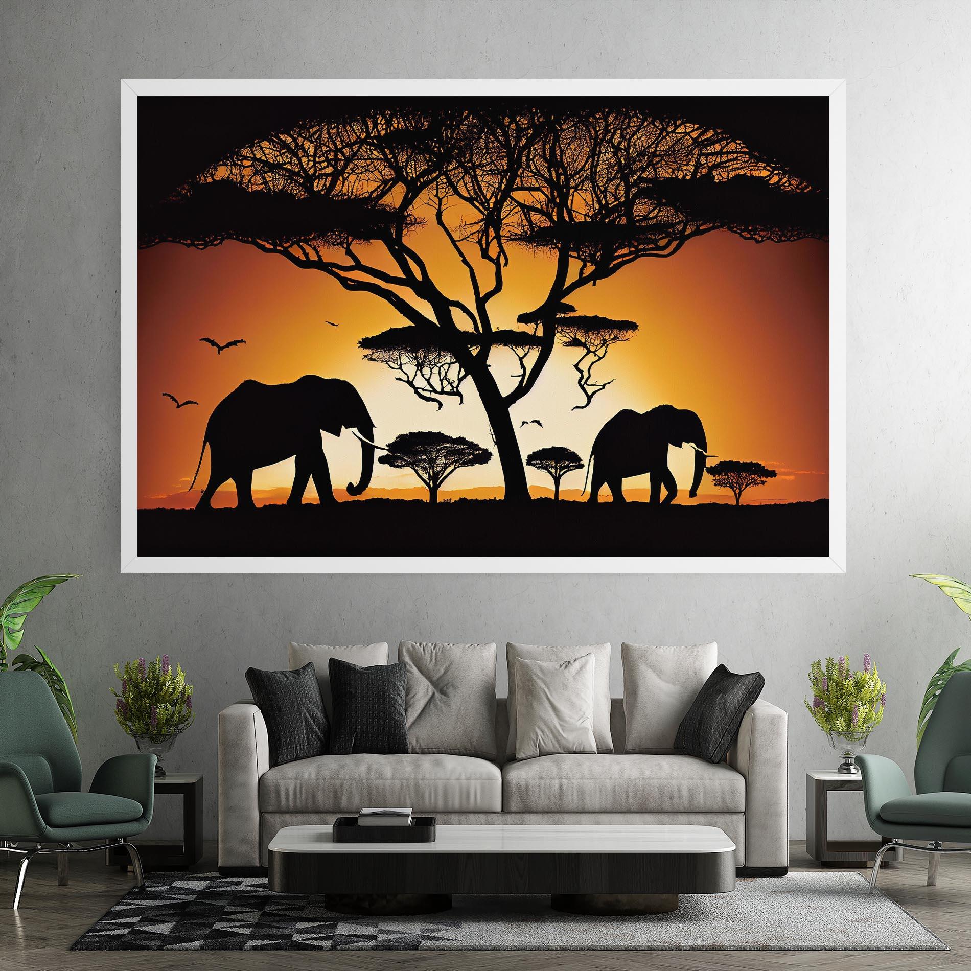 Leinwandbild Sunset Silhouette mockup 7