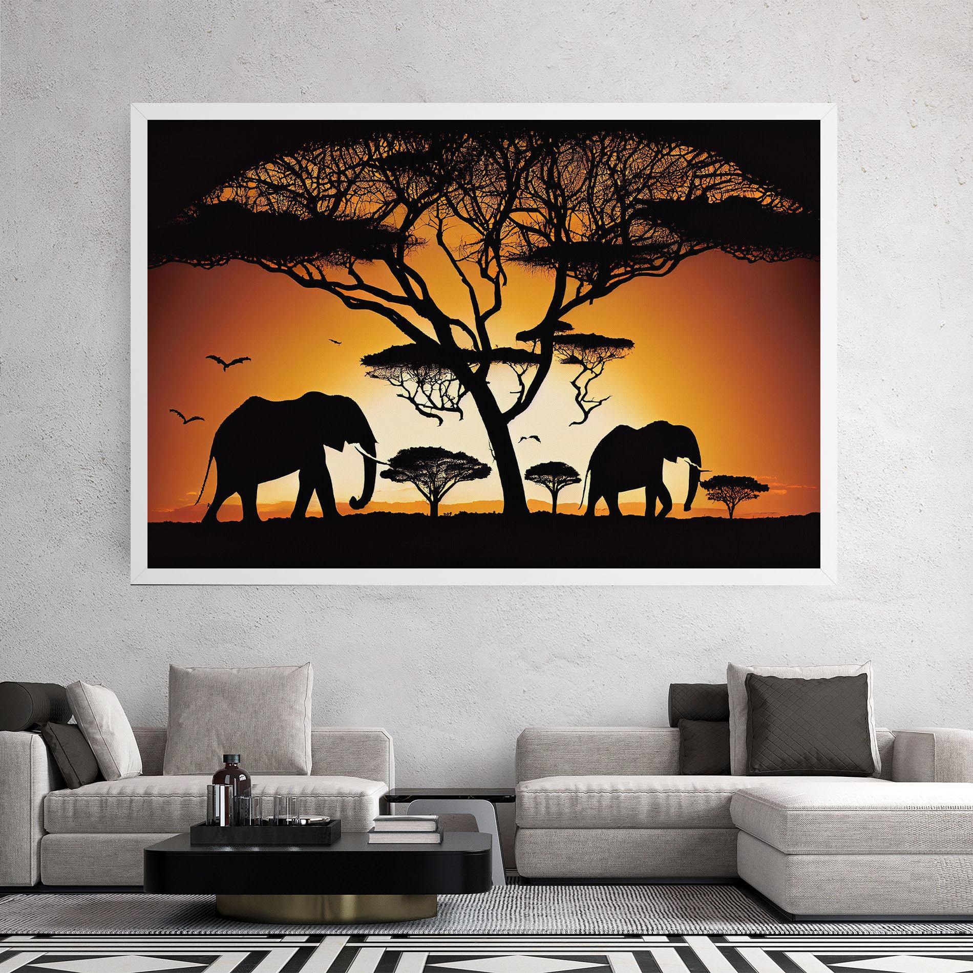 Leinwandbild Sunset Silhouette mockup 2