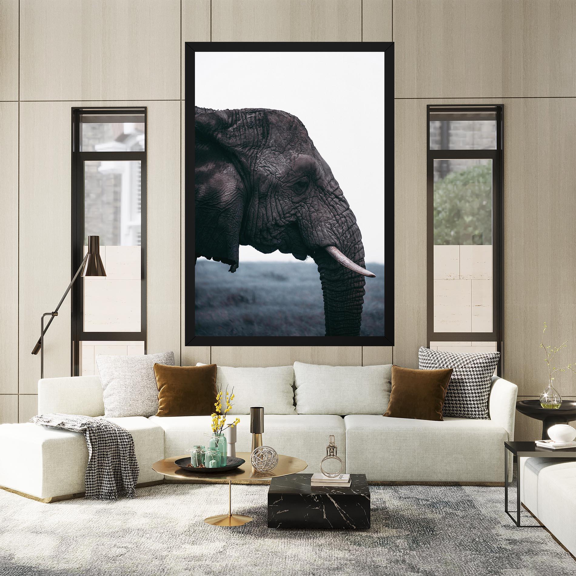 Leinwandbild Close Grey Eelephant mockup 2