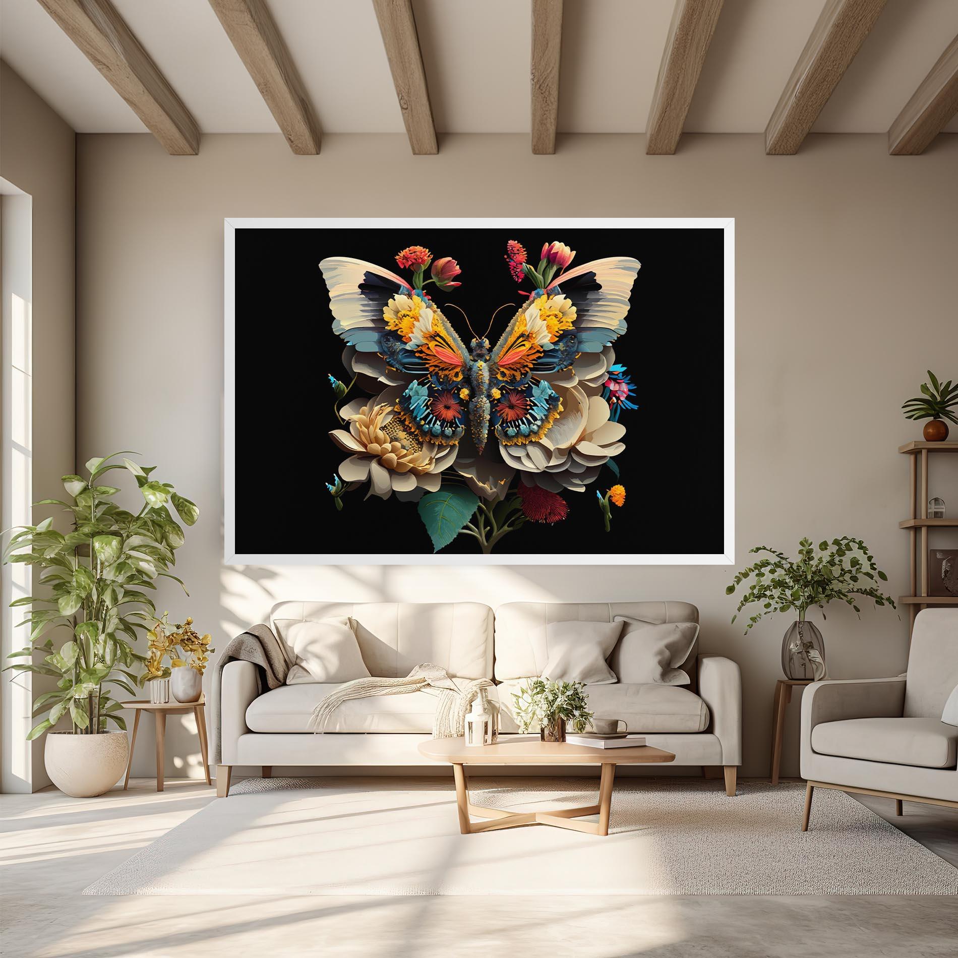 Leinwandbild Colorful Butterfly mockup 6