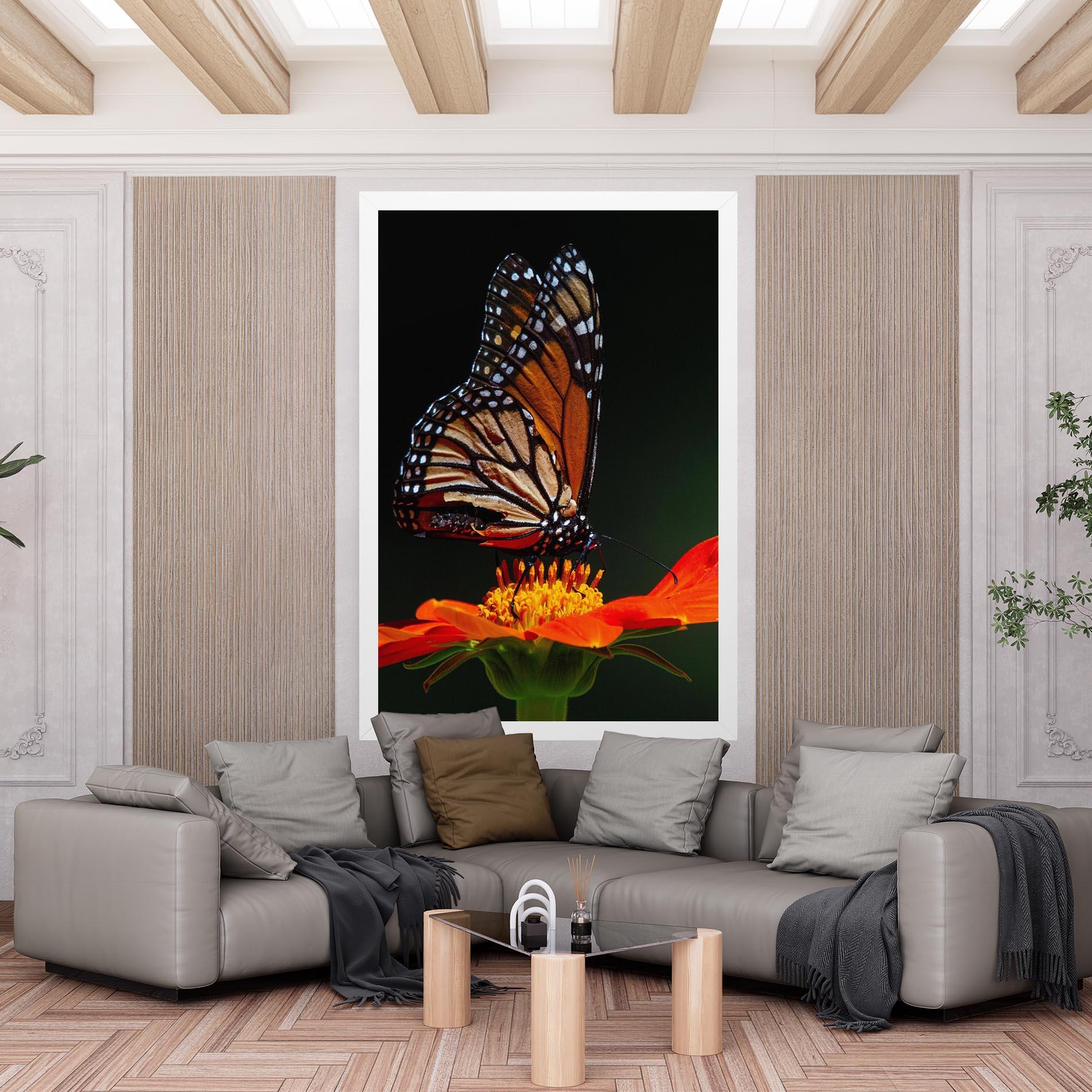 Leinwandbild Dark Orange Butterfy mockup 6