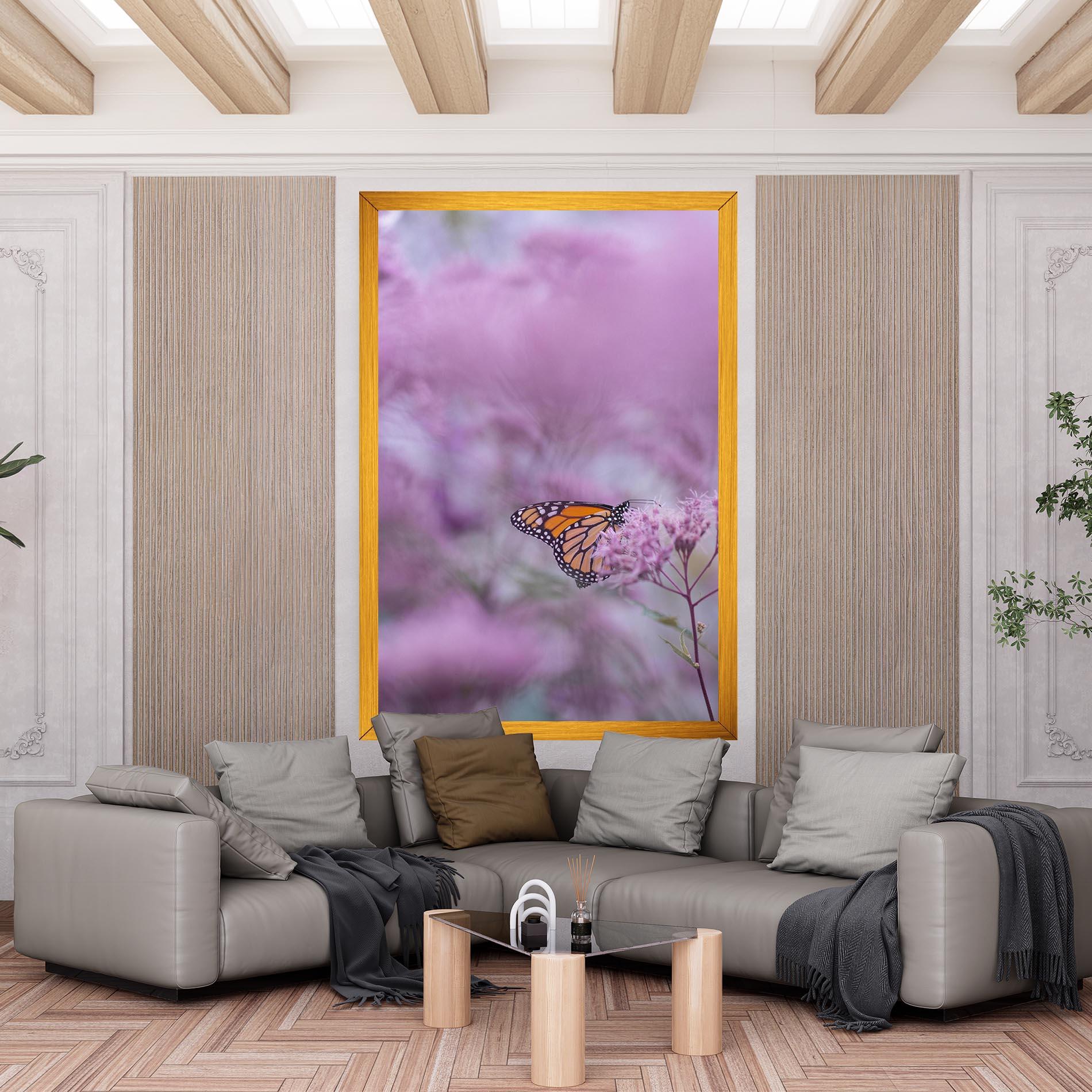 Leinwandbild Purple Flower Butterfly mockup 6