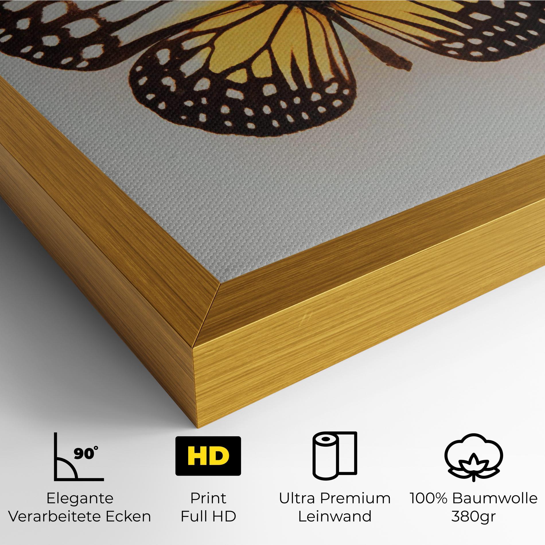 Leinwandbild Butterfly On Grey mockup 4