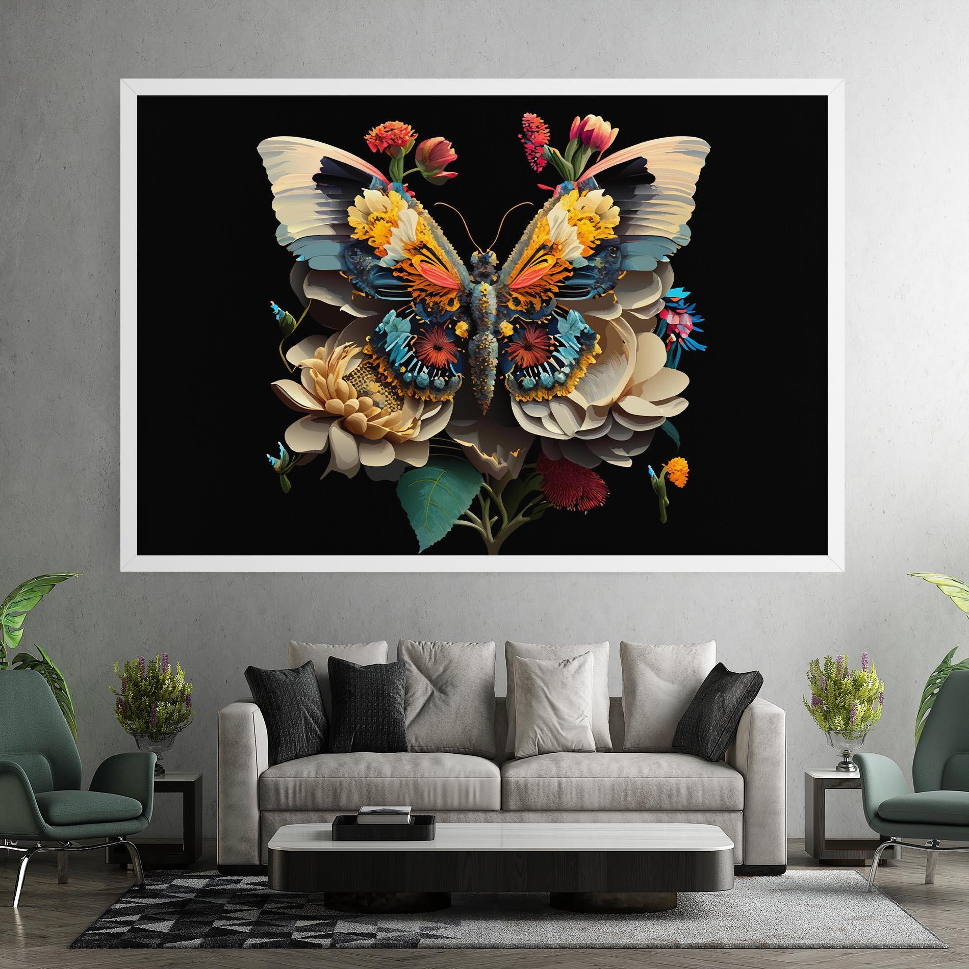 Leinwandbild Colorful Butterfly mockup 7