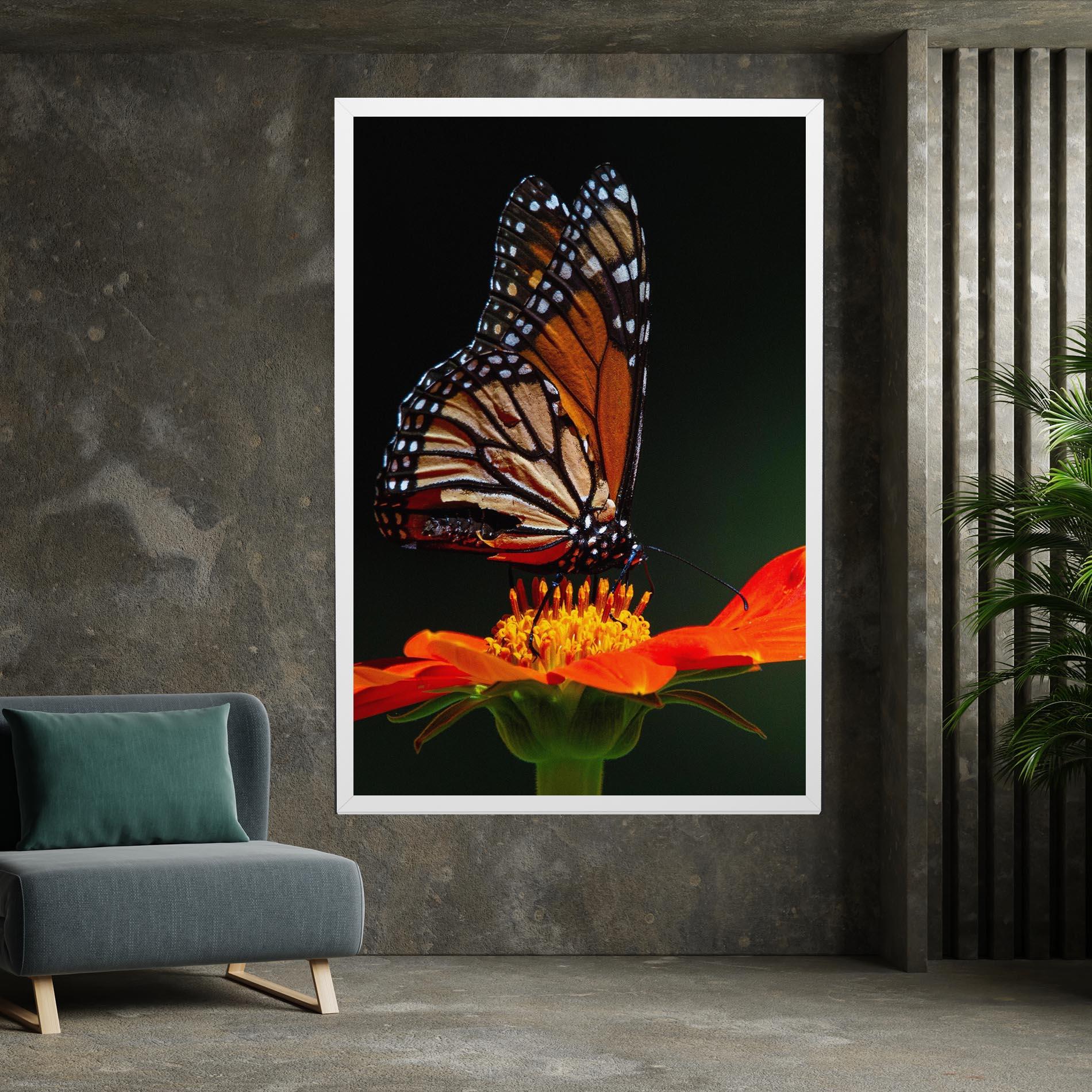 Leinwandbild Dark Orange Butterfy mockup 7