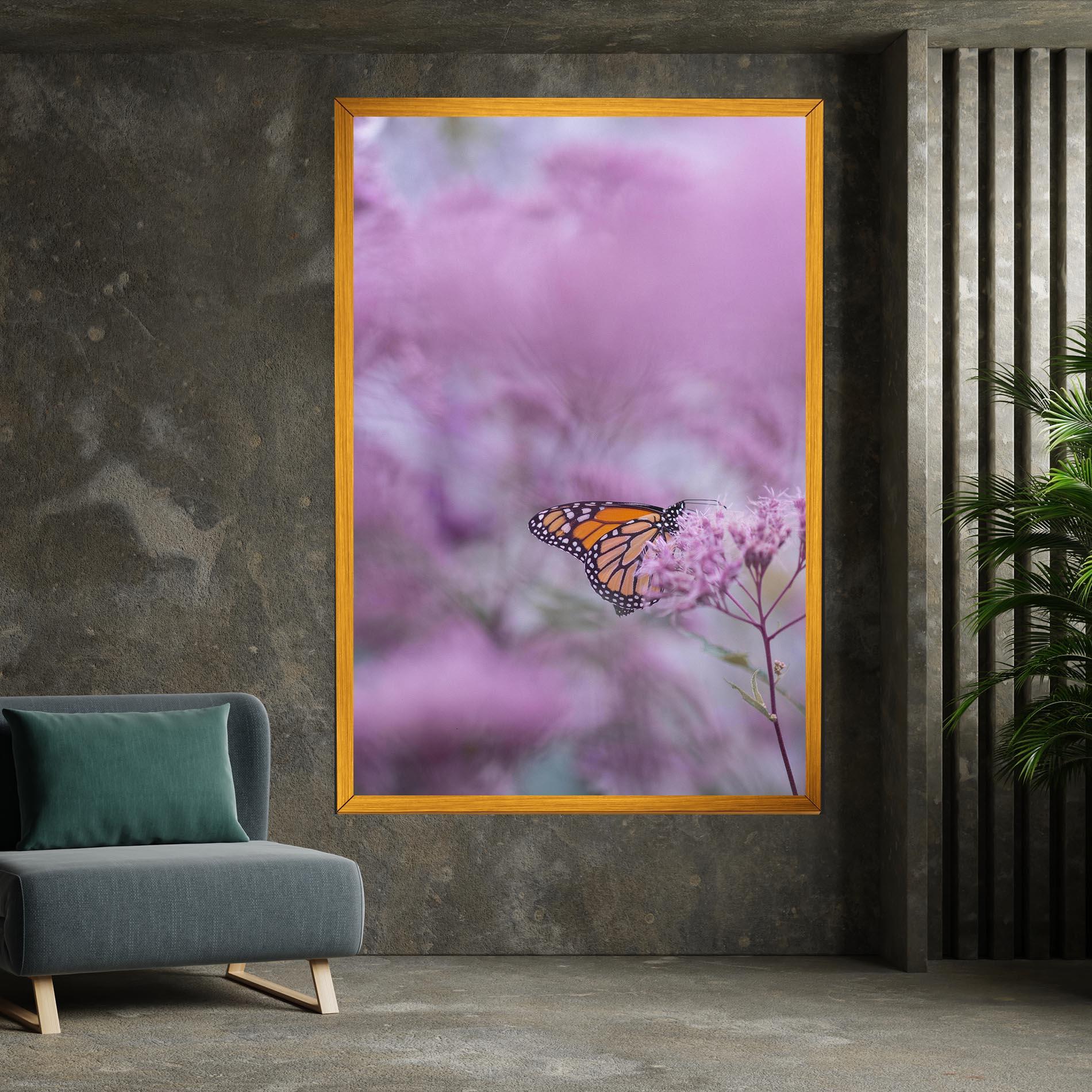 Leinwandbild Purple Flower Butterfly mockup 7