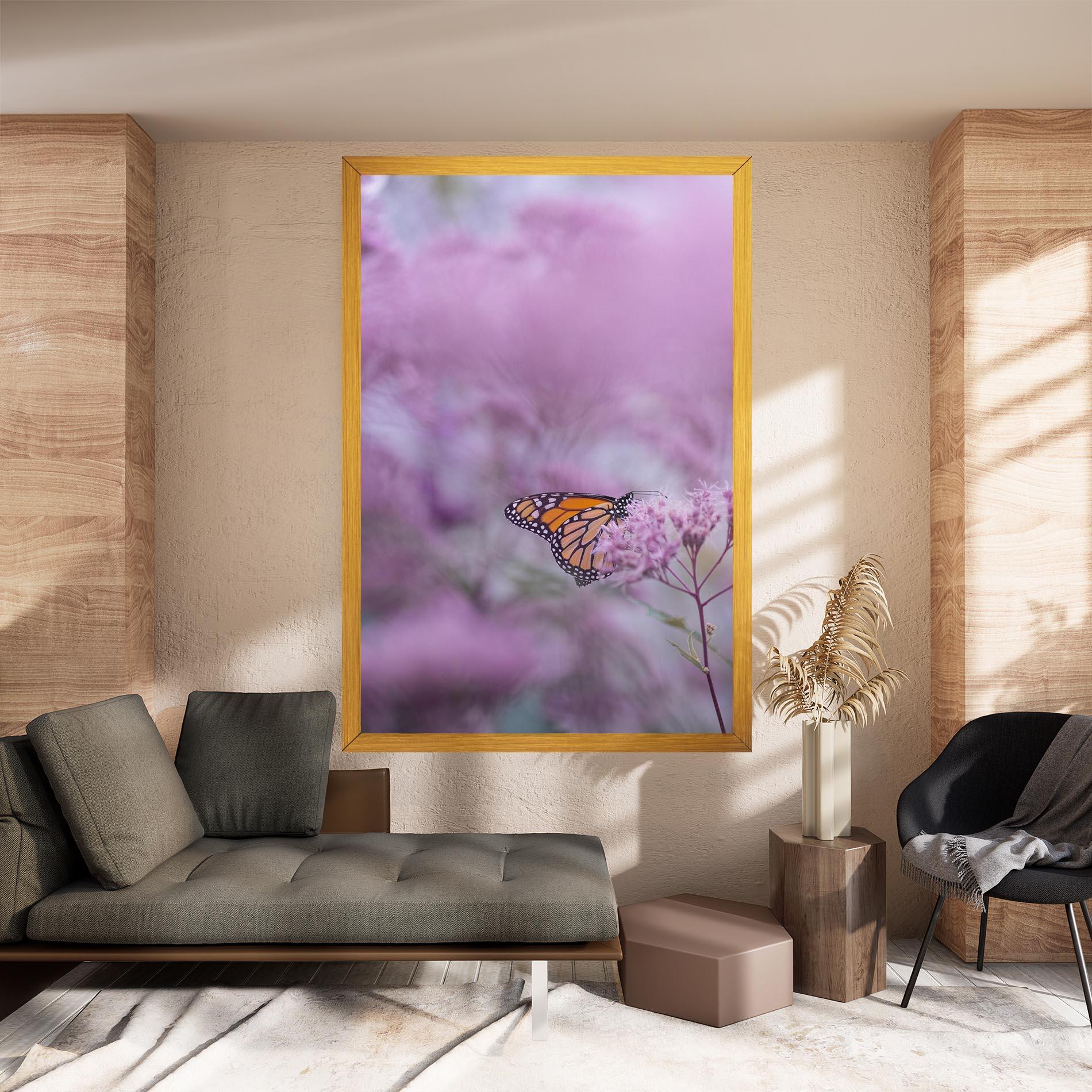Leinwandbild Purple Flower Butterfly mockup 8