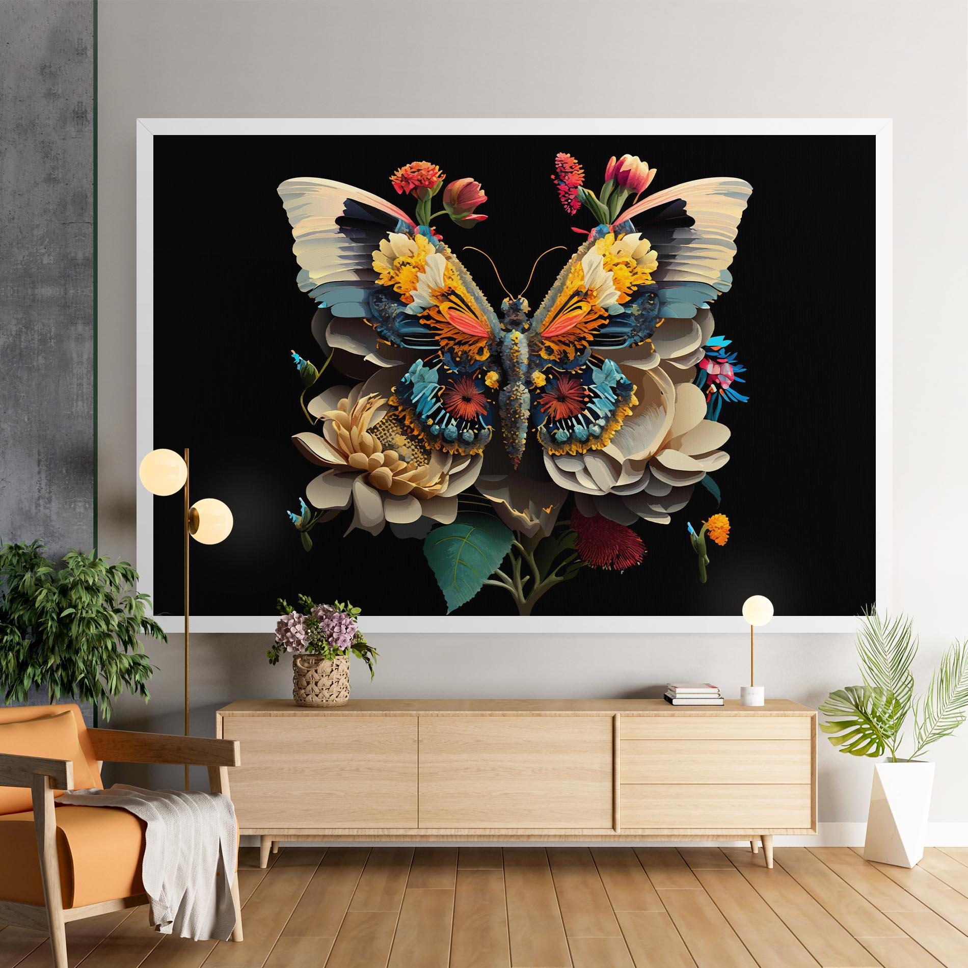 Leinwandbild Colorful Butterfly mockup 9