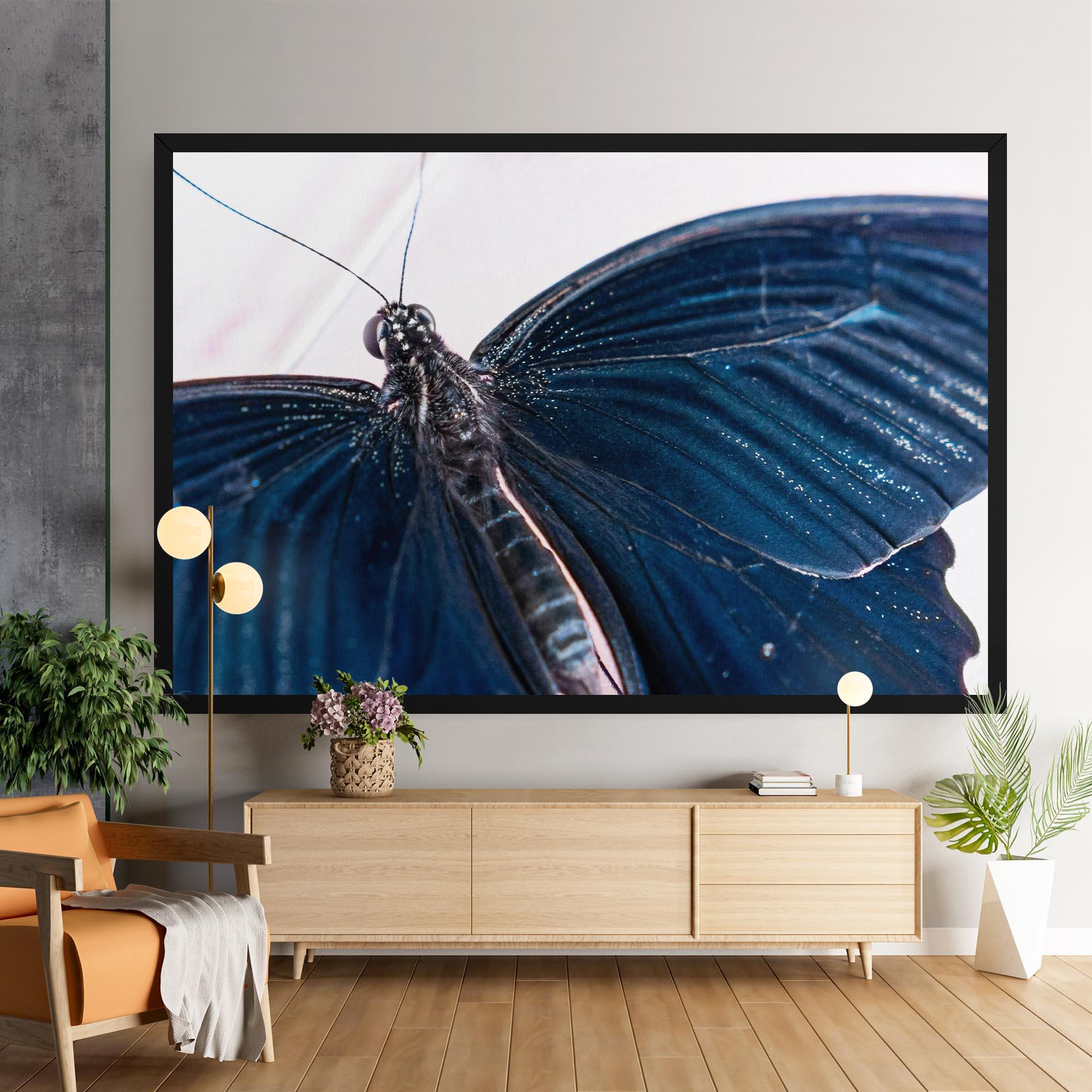 Leinwandbild Blue Butterfly mockup 9