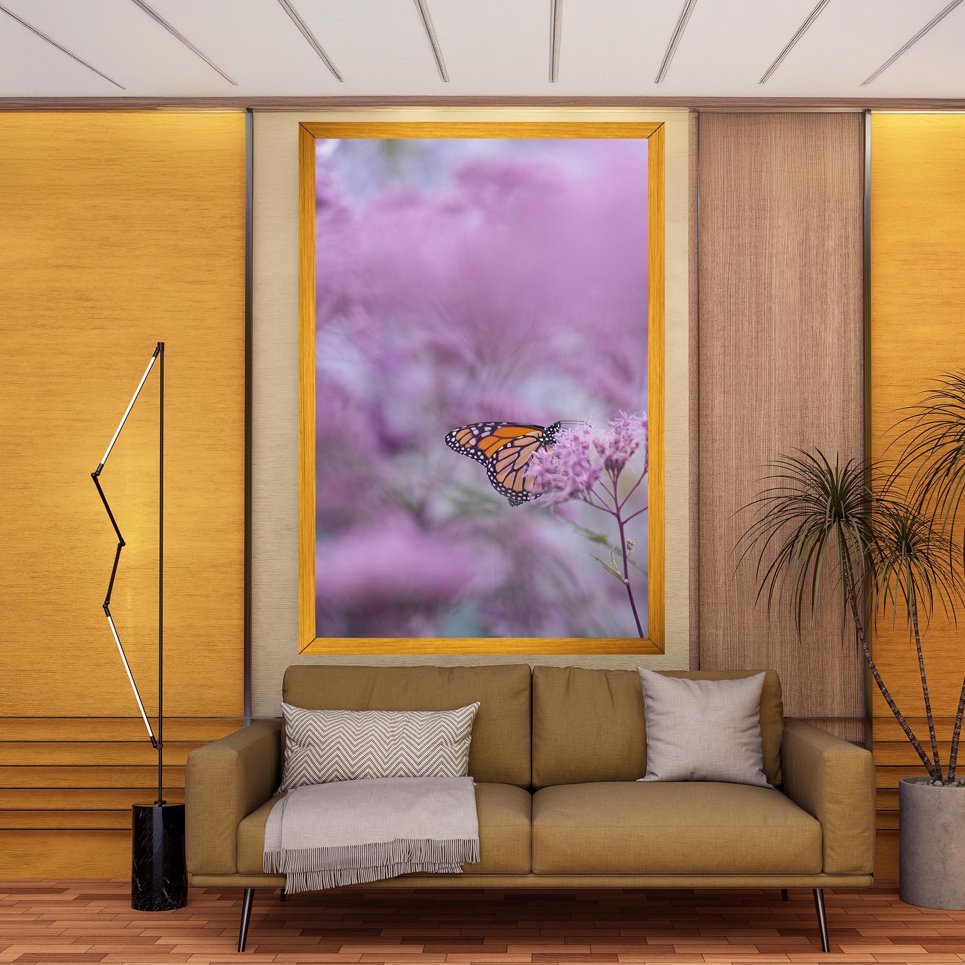 Leinwandbild Purple Flower Butterfly mockup 9
