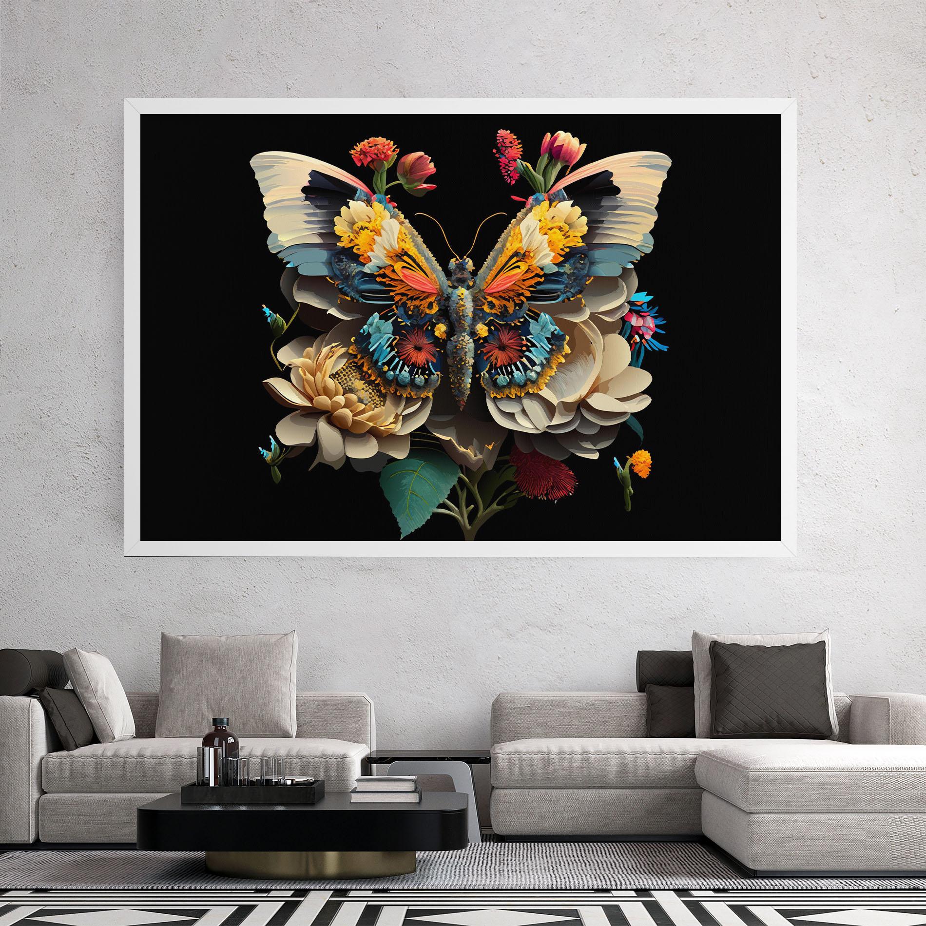 Leinwandbild Colorful Butterfly mockup 2