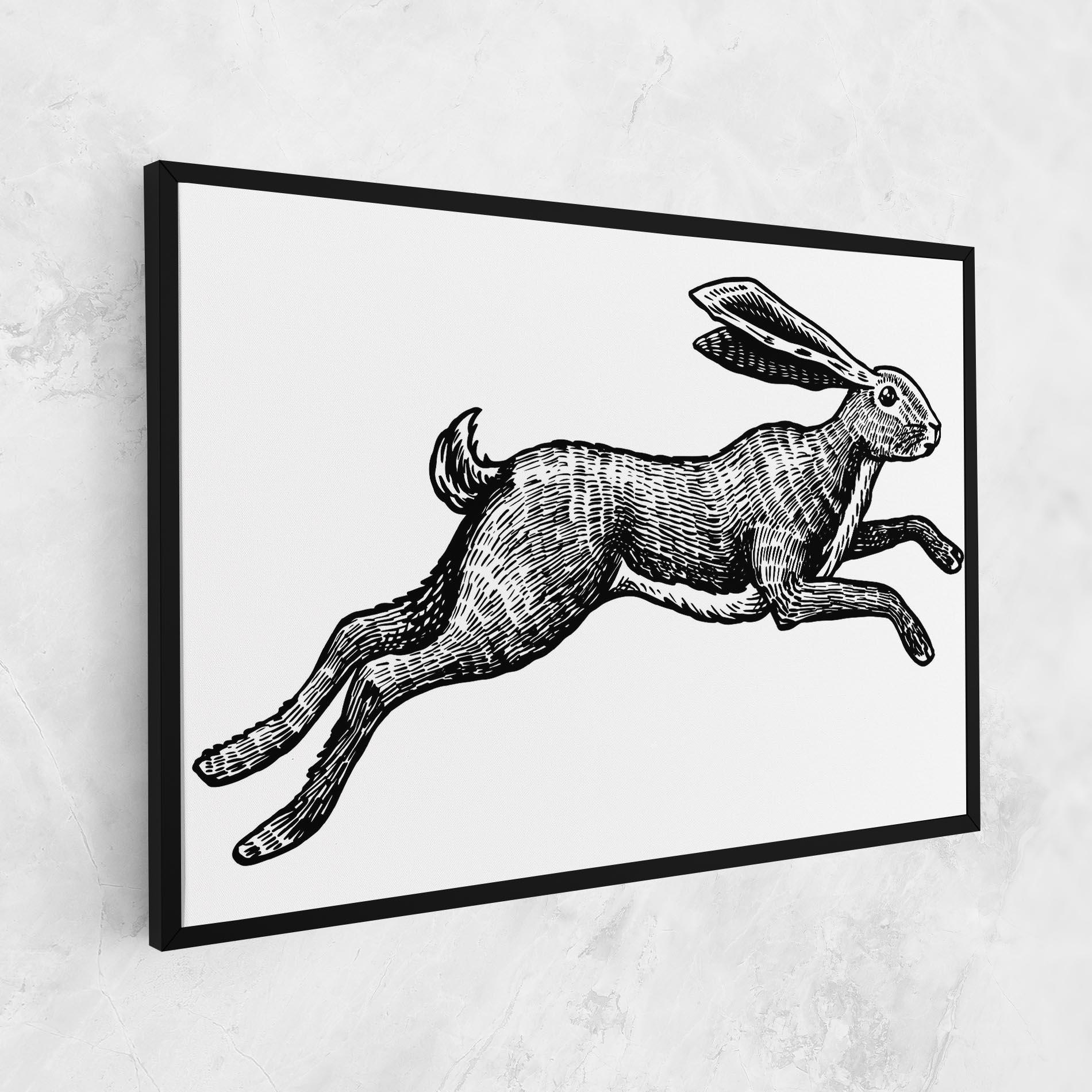 Leinwandbild Black Line Bunny mockup 1