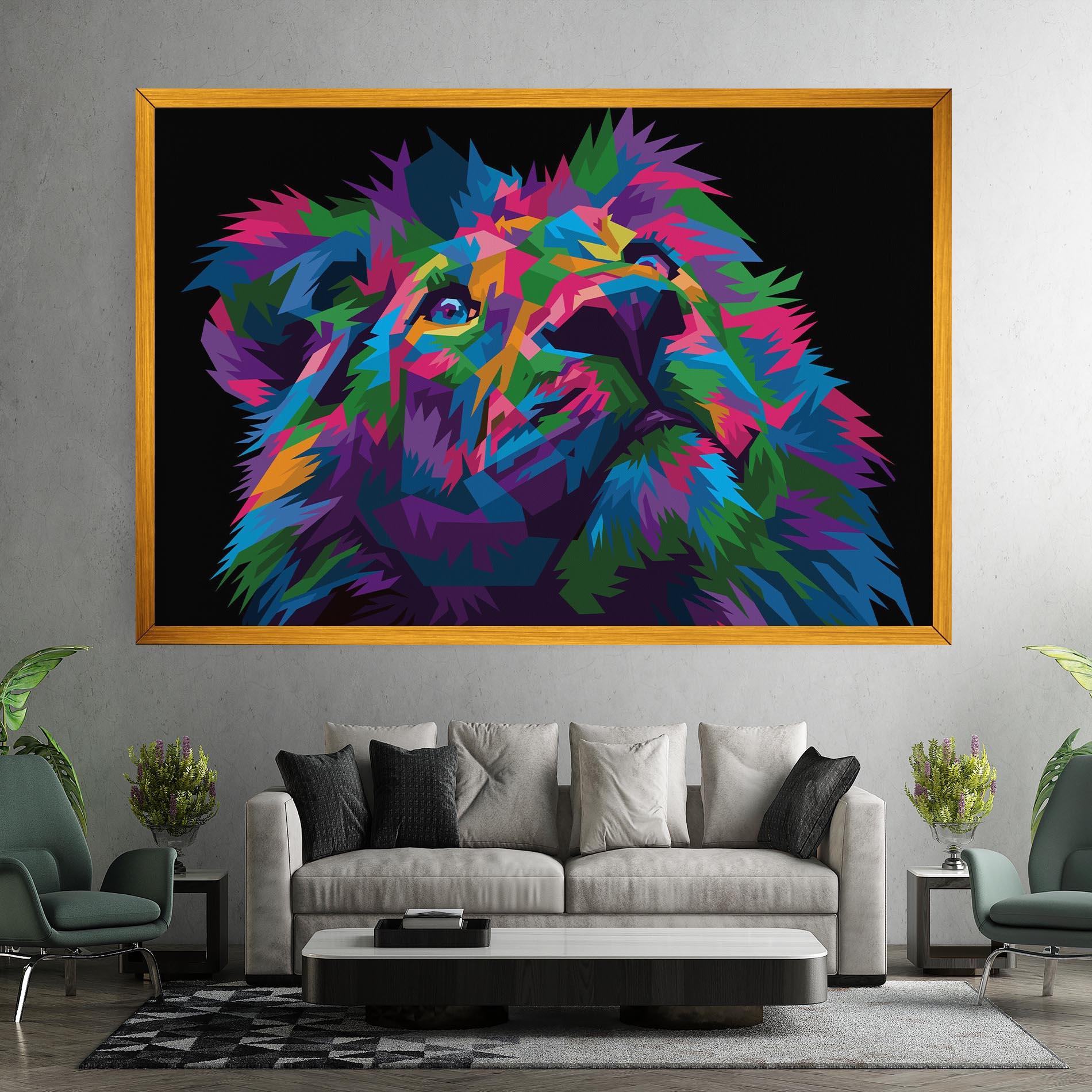 Leinwandbild Cute Color Lion mockup 7