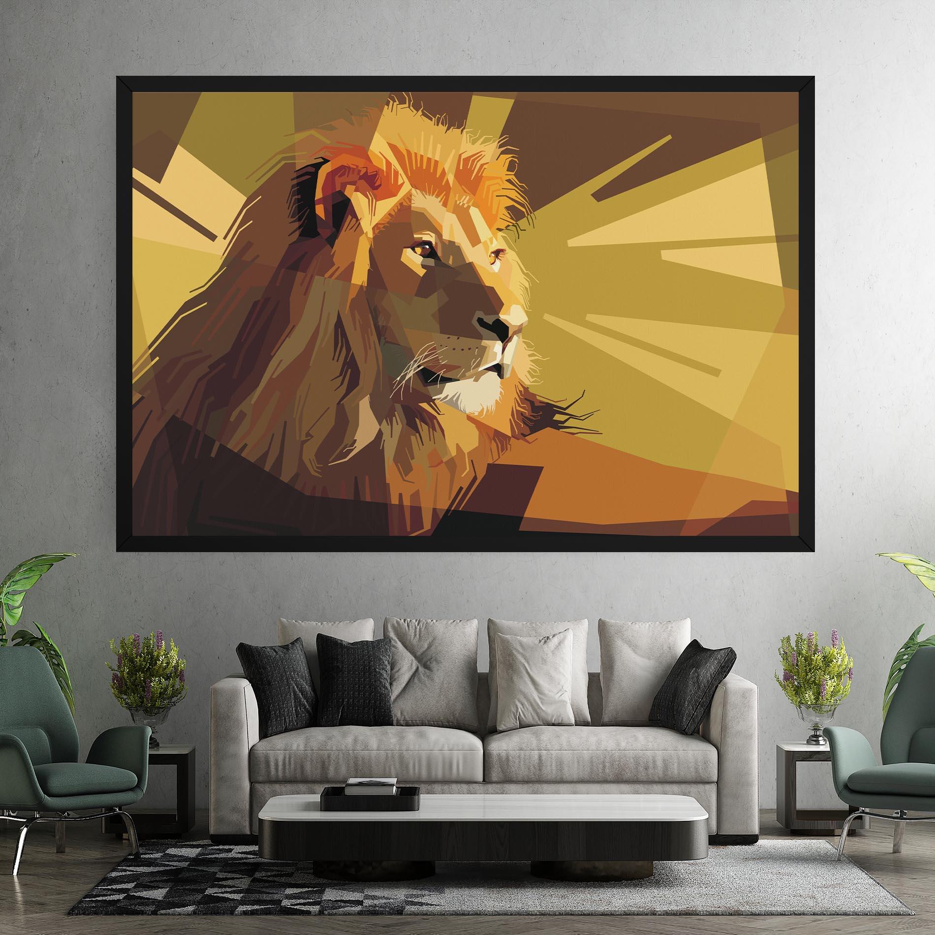 Leinwandbild Lion Art mockup 7