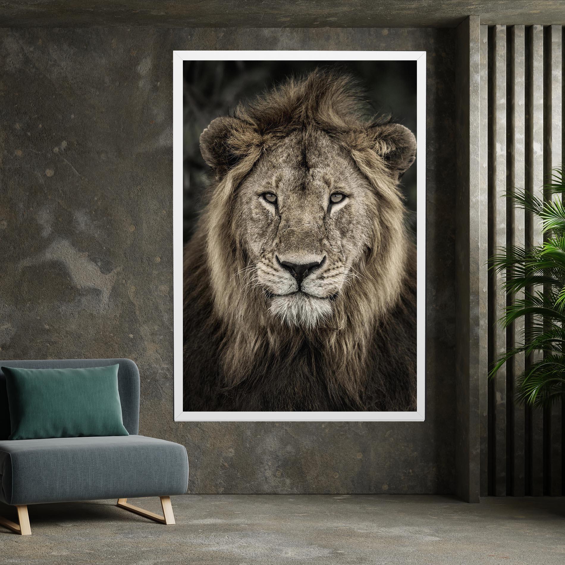 Leinwandbild Lion Close Up mockup 7