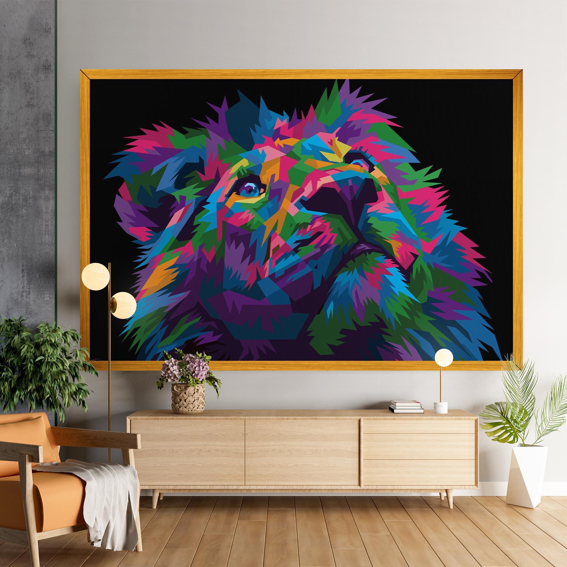 Leinwandbild Cute Color Lion mockup 9